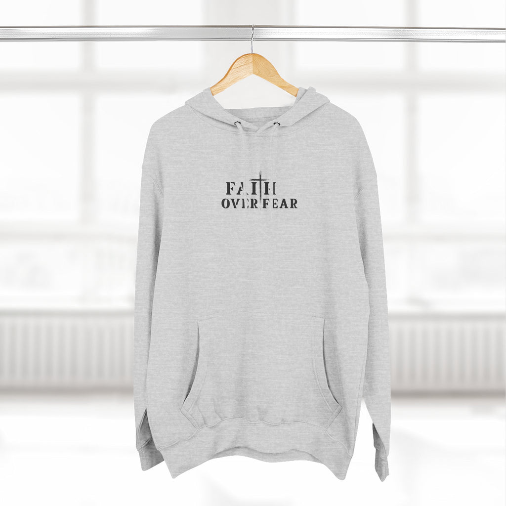 Faith Over Fear Fleece Hoodie – Proverbs 29:25 (Black Font)