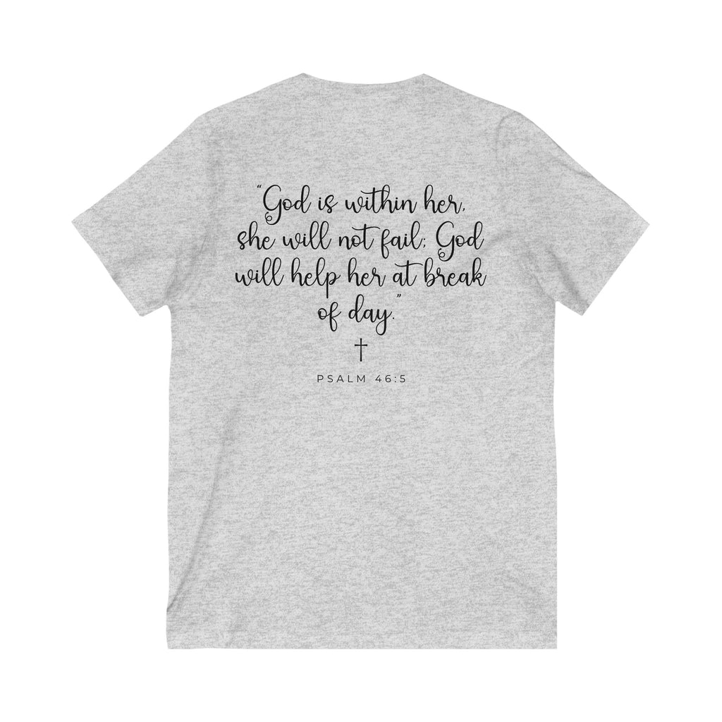 Living Anchored | V-Neck Tee with Psalm 46:5