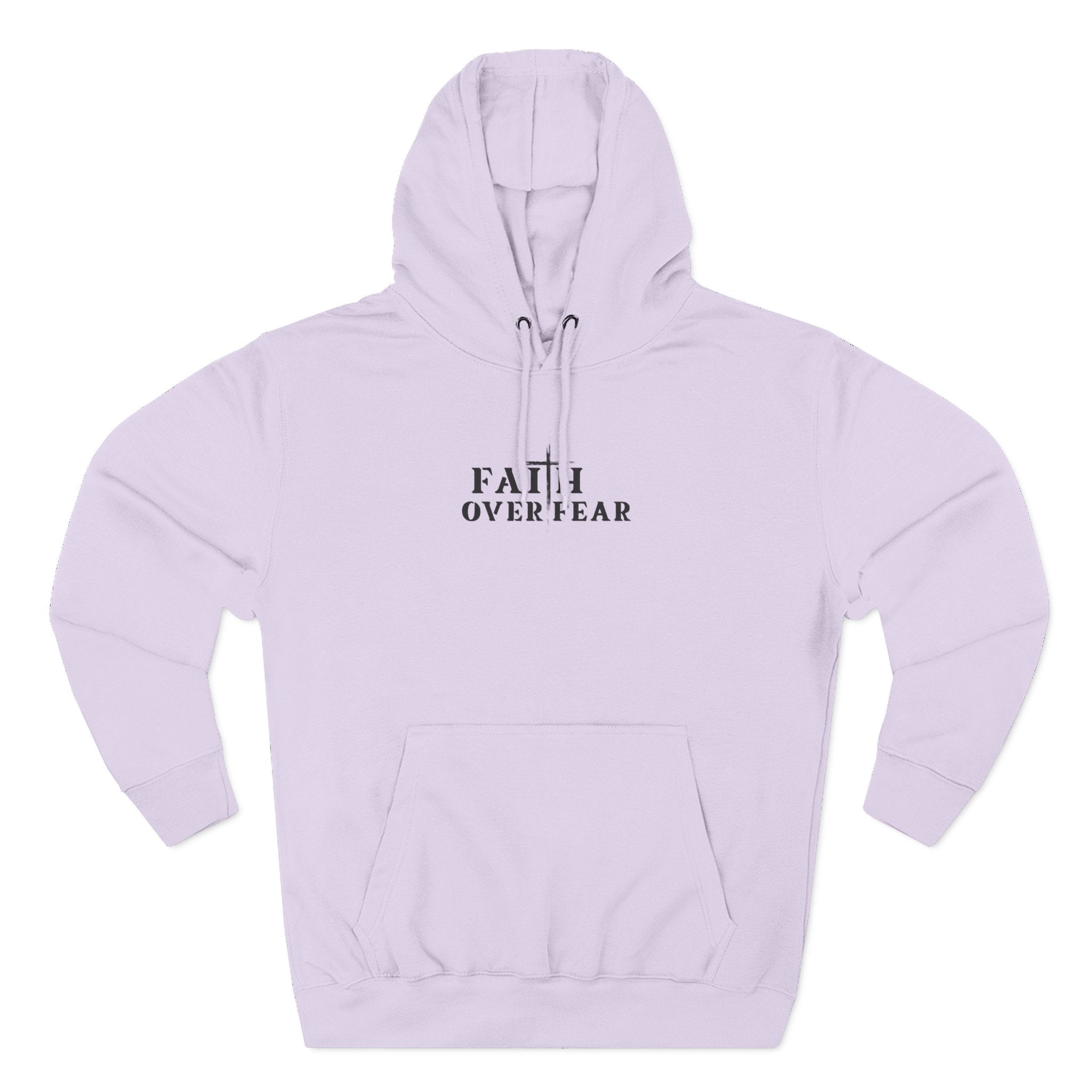 Faith Over Fear Fleece Hoodie – Proverbs 29:25 (Black Font)