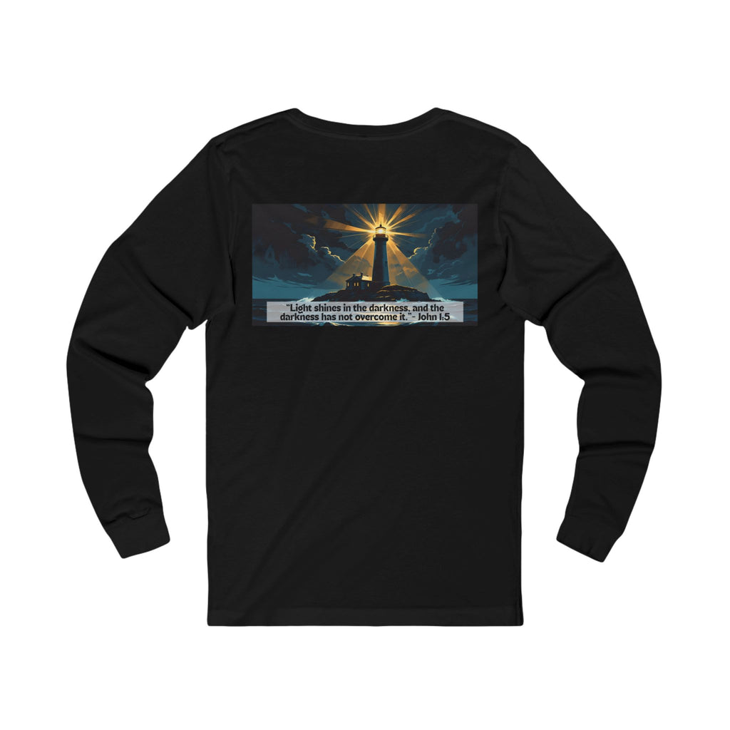 Living Anchored Jersey Long Sleeve Tee – Lighthouse (John 1:5)