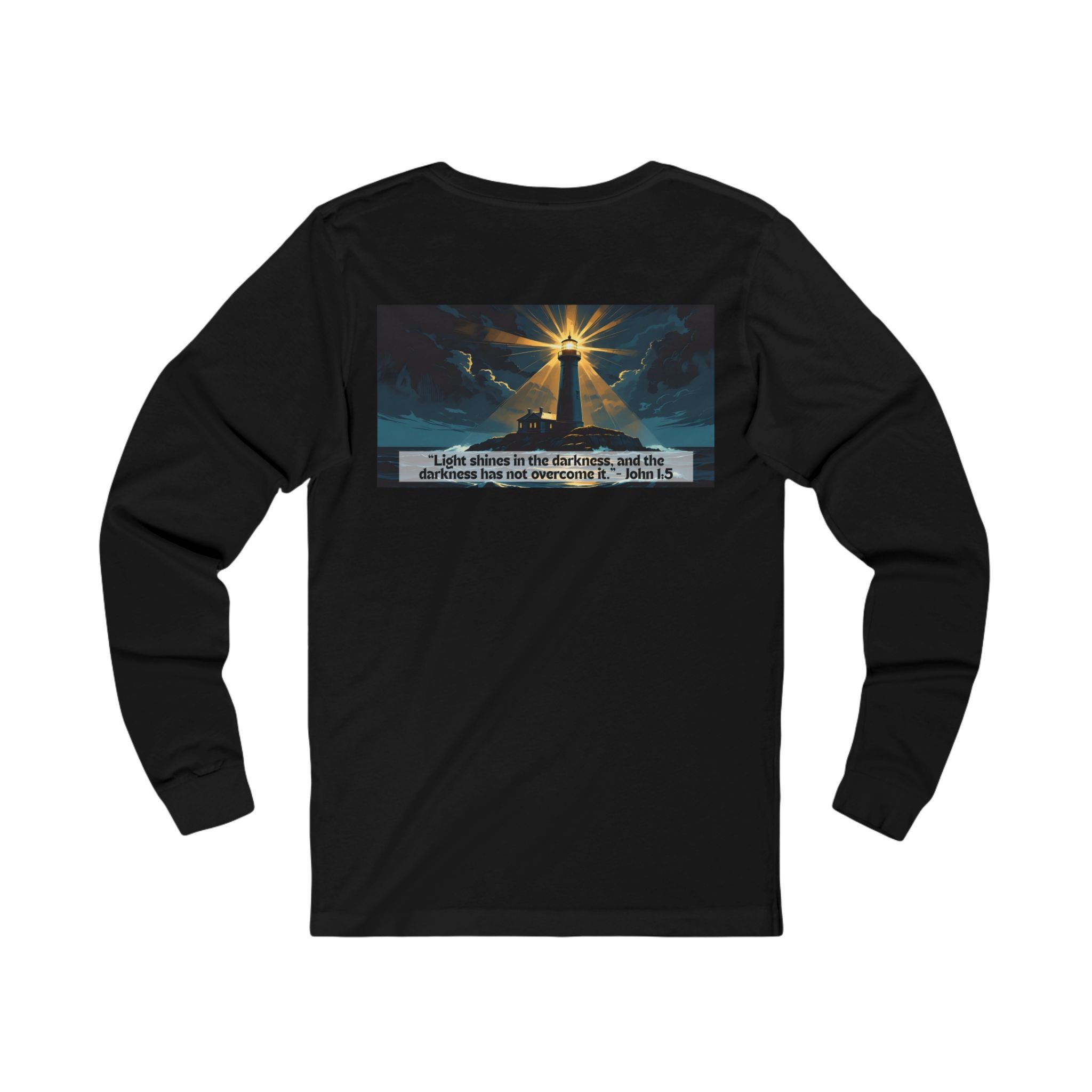 Living Anchored Jersey Long Sleeve Tee – Lighthouse (John 1:5)