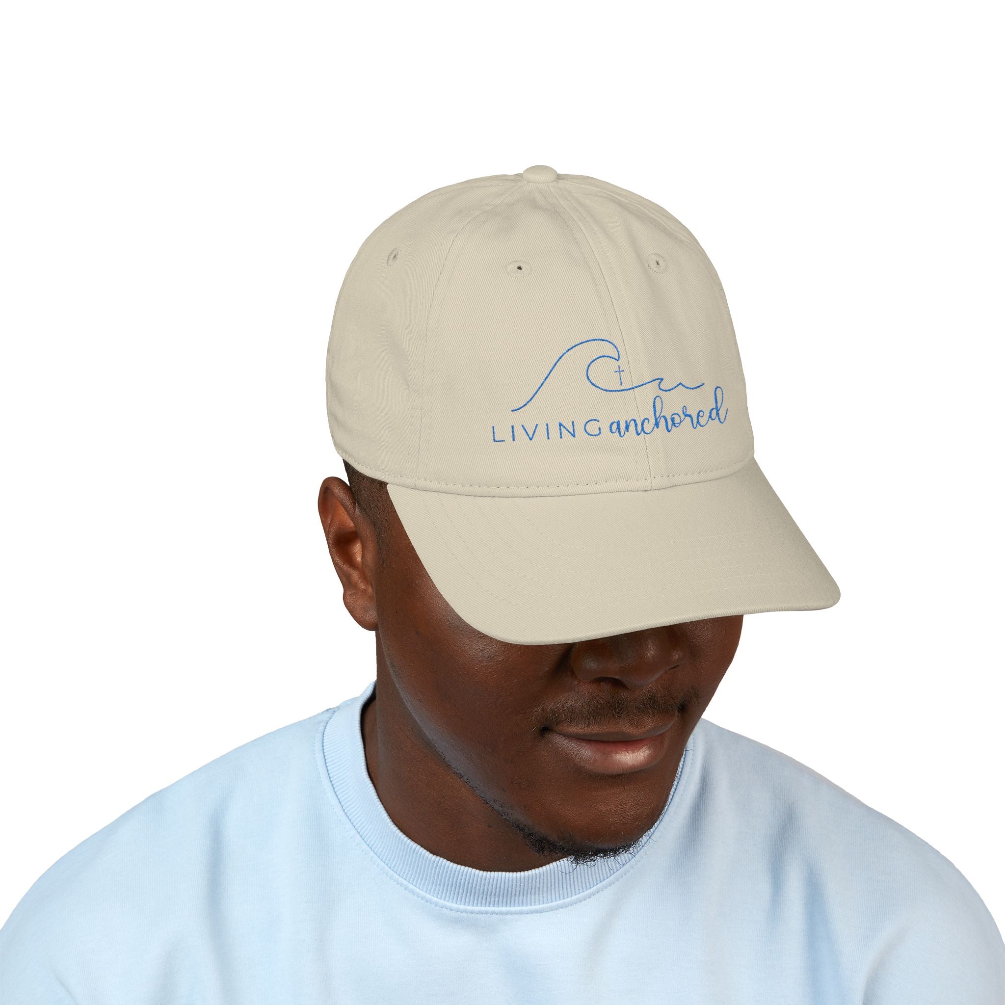 Living Anchored Organic Baseball Cap – Blue Thread Edition