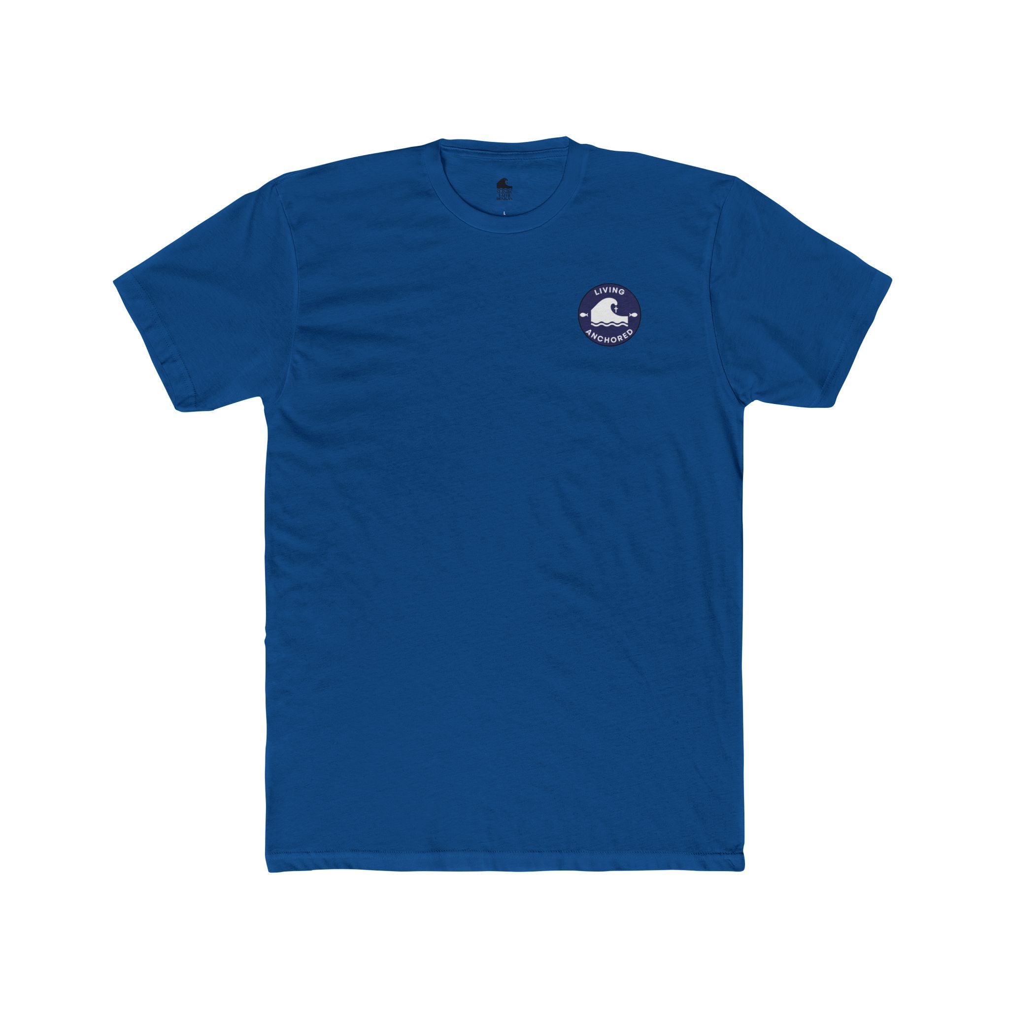 Unisex Cotton Crew Tee – Living Anchored | Mark 11:22-24 Bird & Wave Design