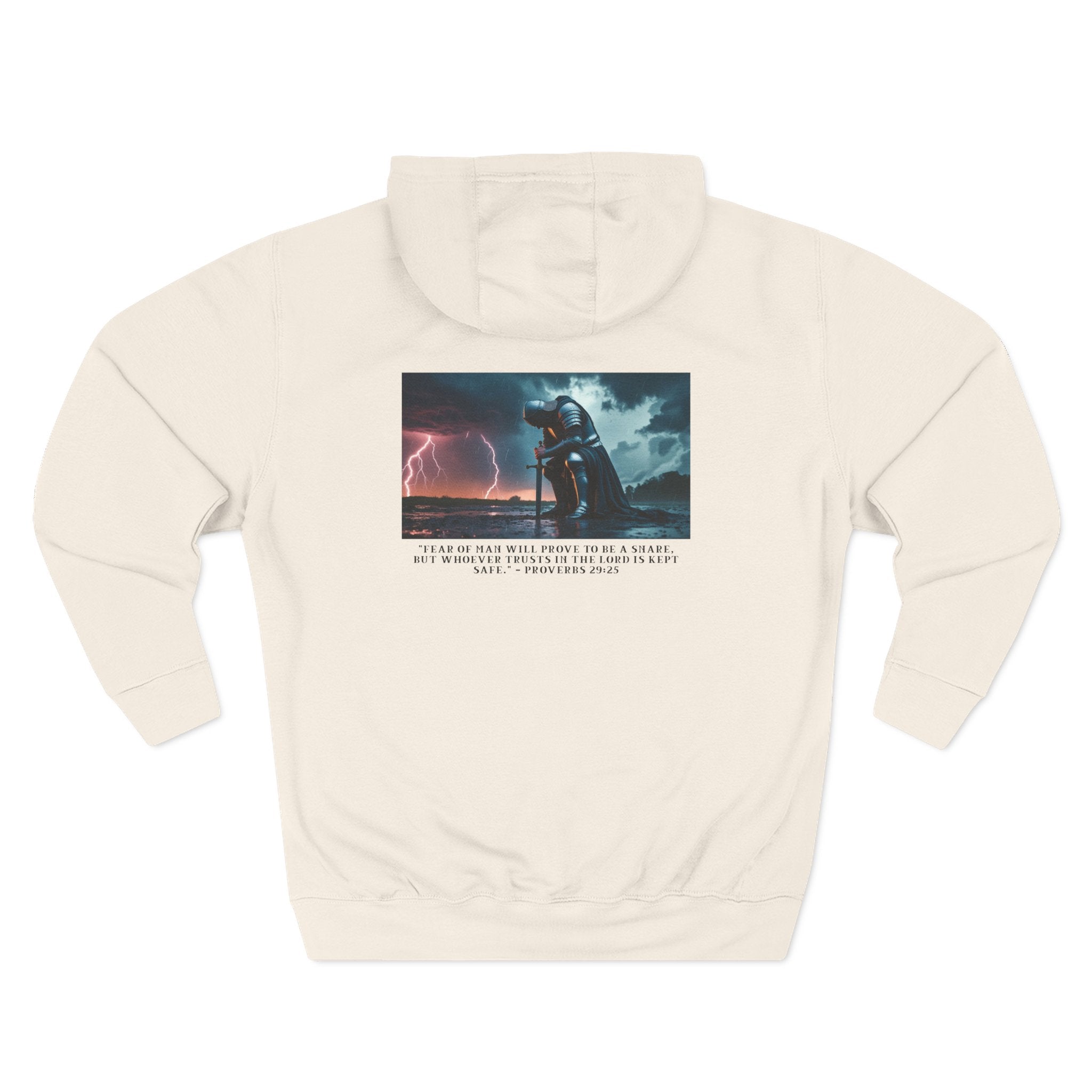 Faith Over Fear Fleece Hoodie – Proverbs 29:25 (Black Font)