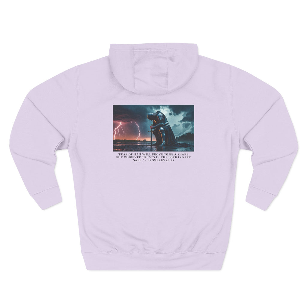 Faith Over Fear Fleece Hoodie – Proverbs 29:25 (Black Font)