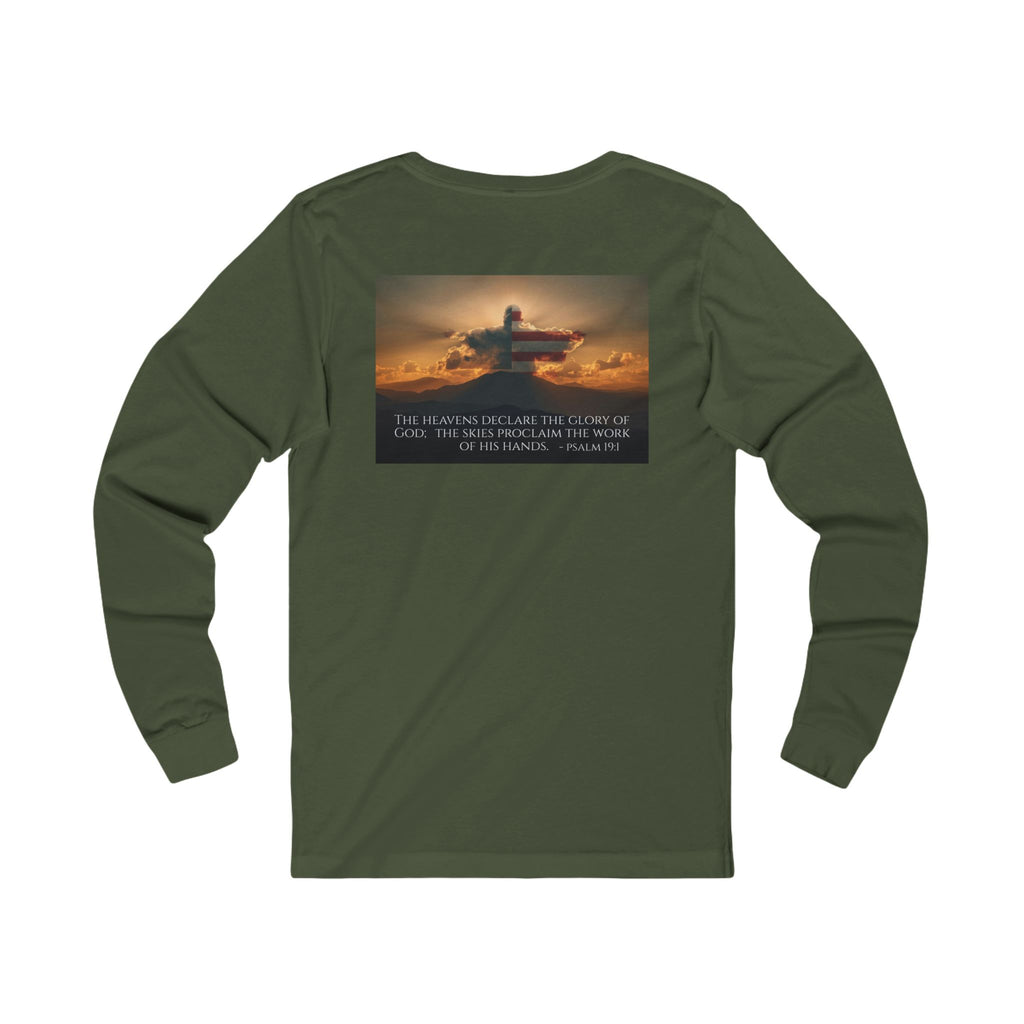 Inspirational Jersey Long Sleeve Tee – Psalm 19:1