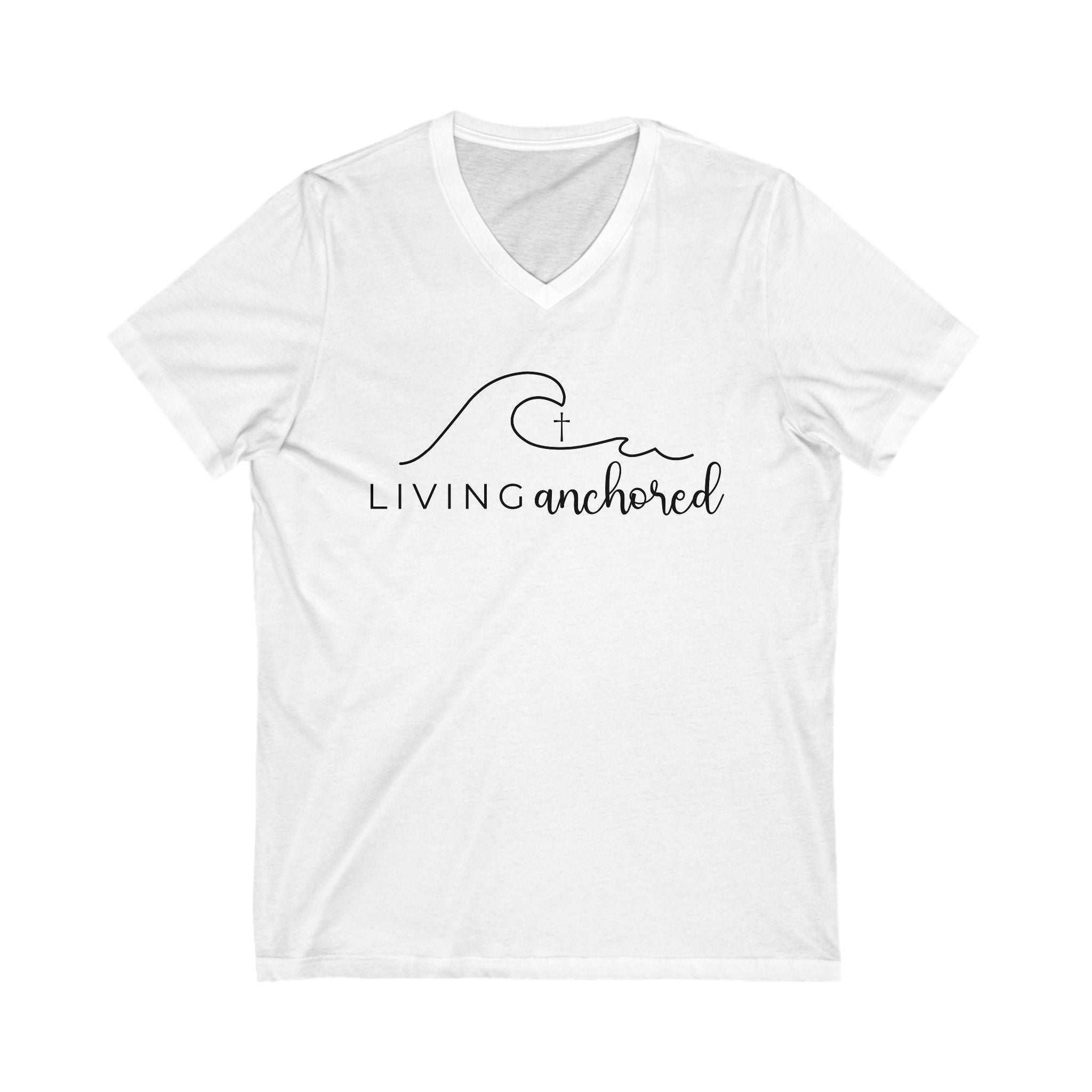 Living Anchored | V-Neck Tee with Psalm 46:5