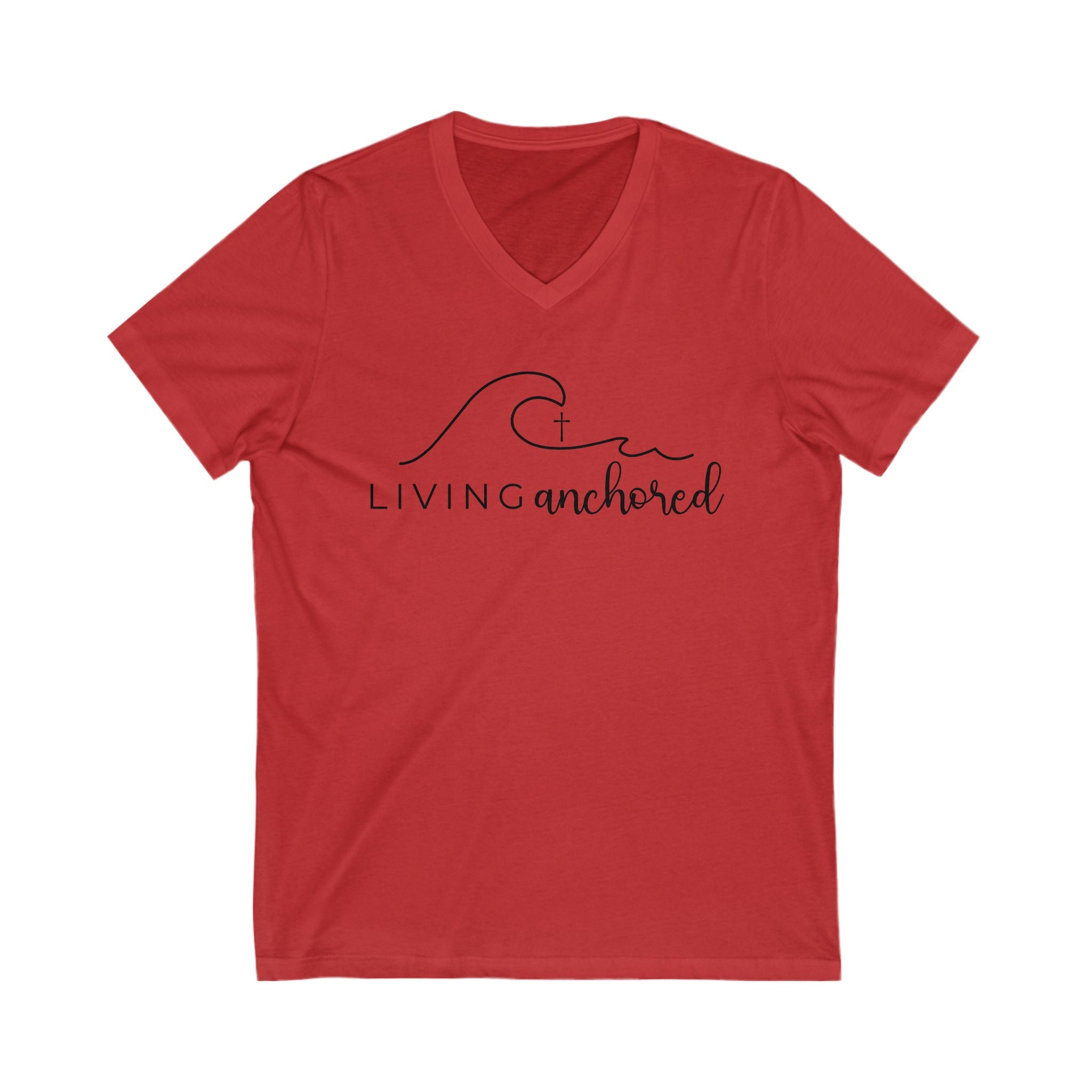 Living Anchored | V-Neck Tee with Psalm 46:5