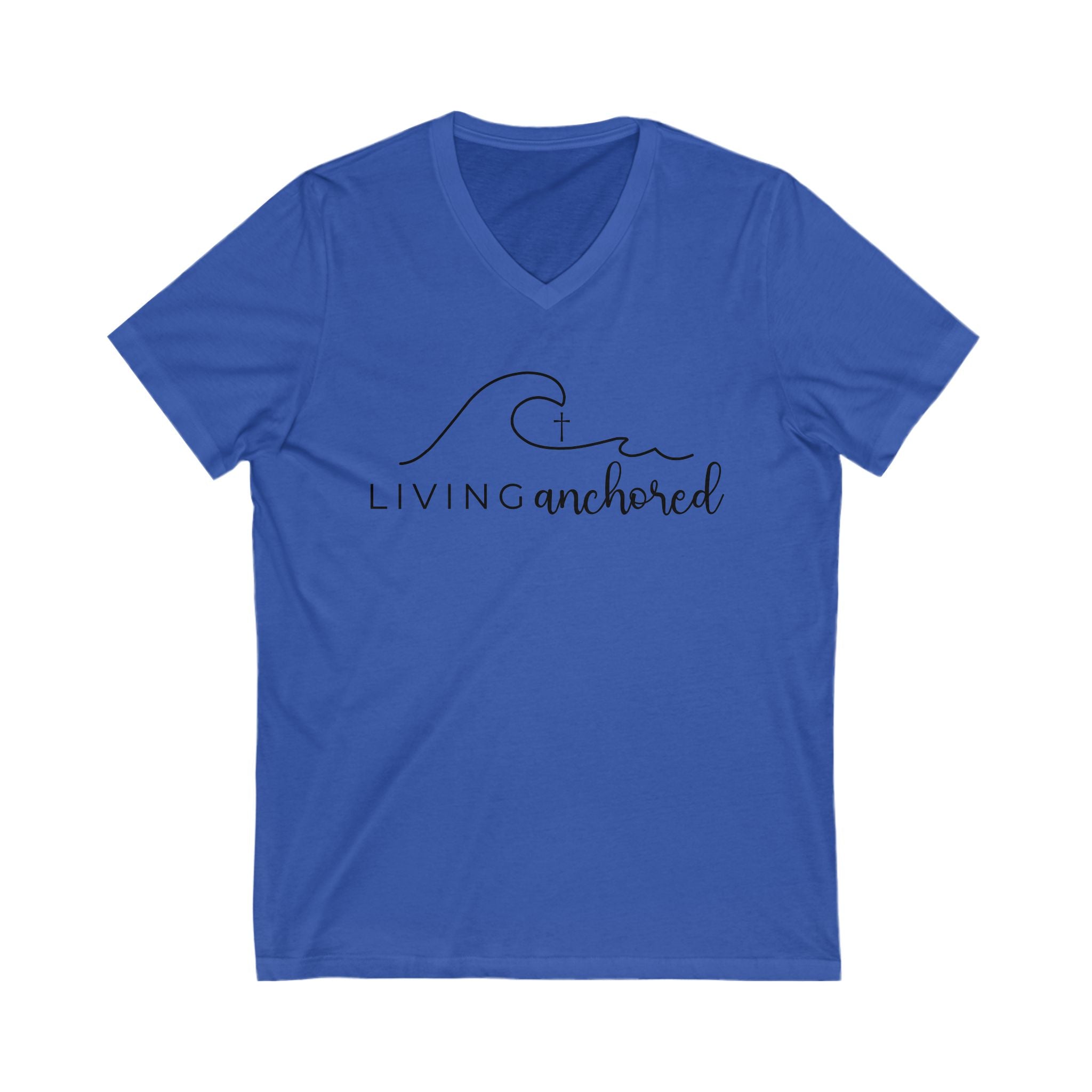 Living Anchored | V-Neck Tee with Psalm 46:5