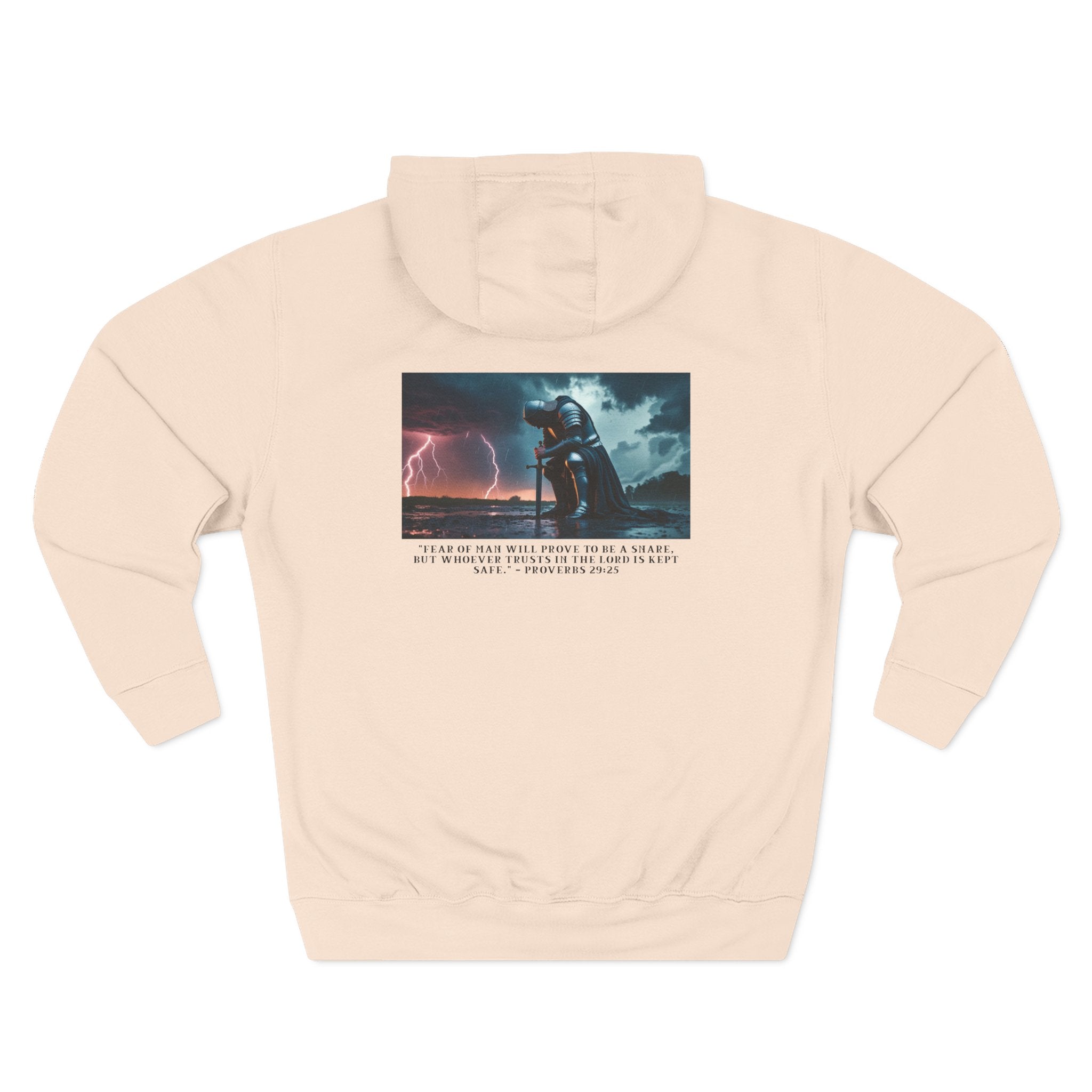 Faith Over Fear Fleece Hoodie – Proverbs 29:25 (Black Font)