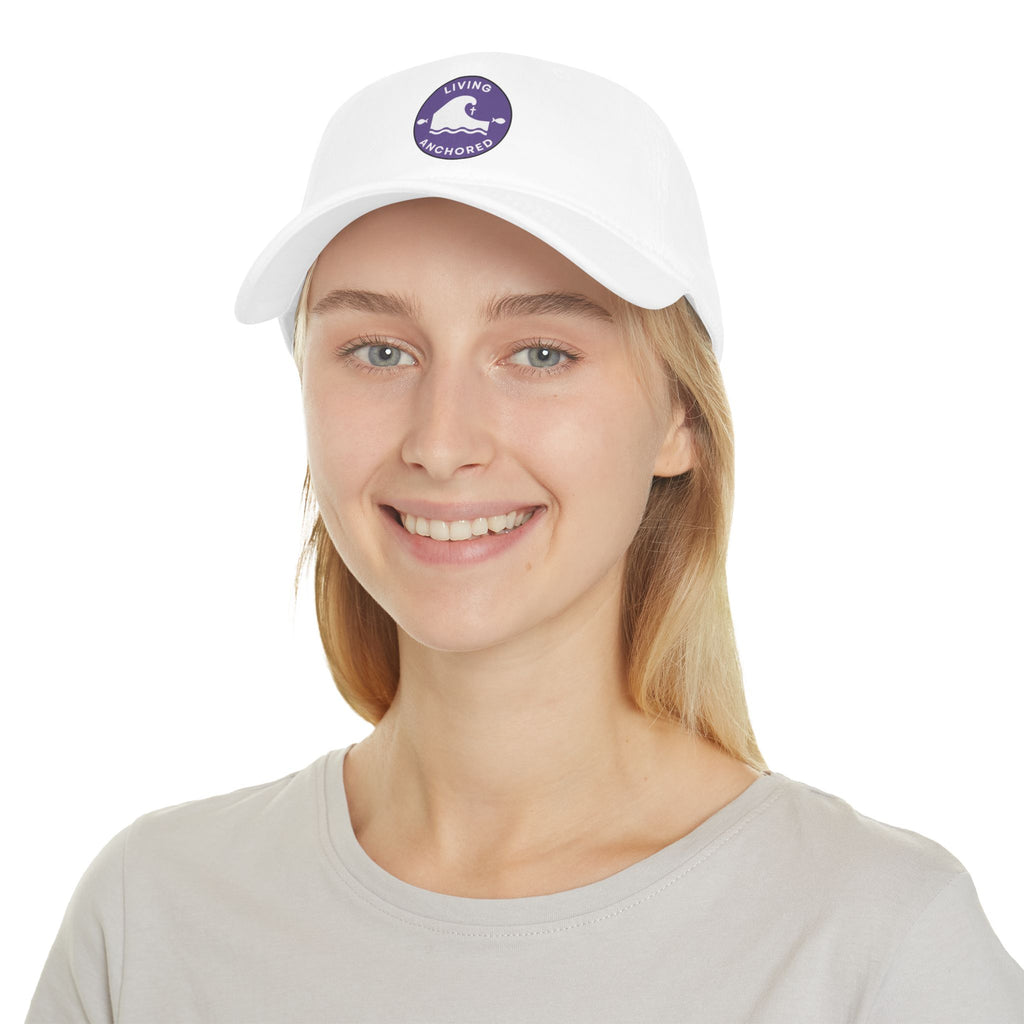 Living Anchored | Low Profile Baseball Cap (Purple & White Patch)