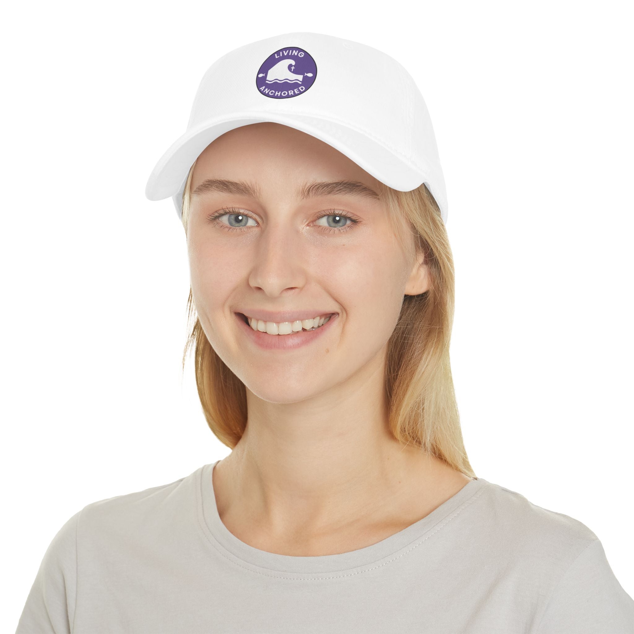 Living Anchored | Low Profile Baseball Cap (Purple & White Patch)