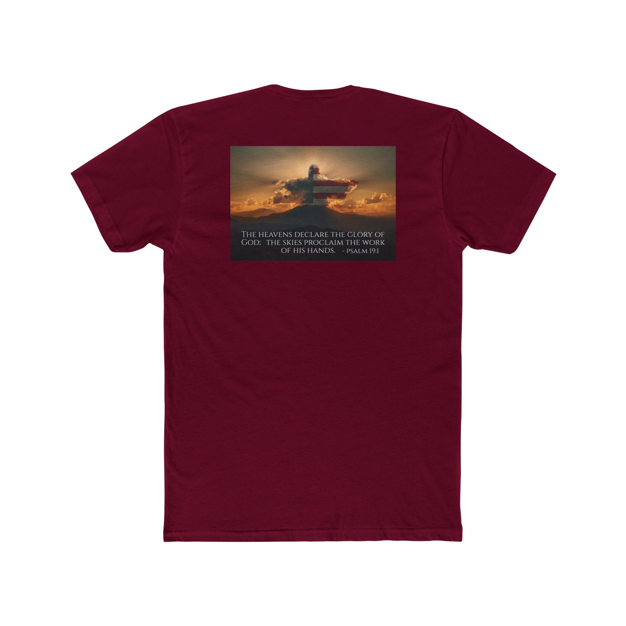 Inspirational Cotton Crew Tee – Psalm 19:1