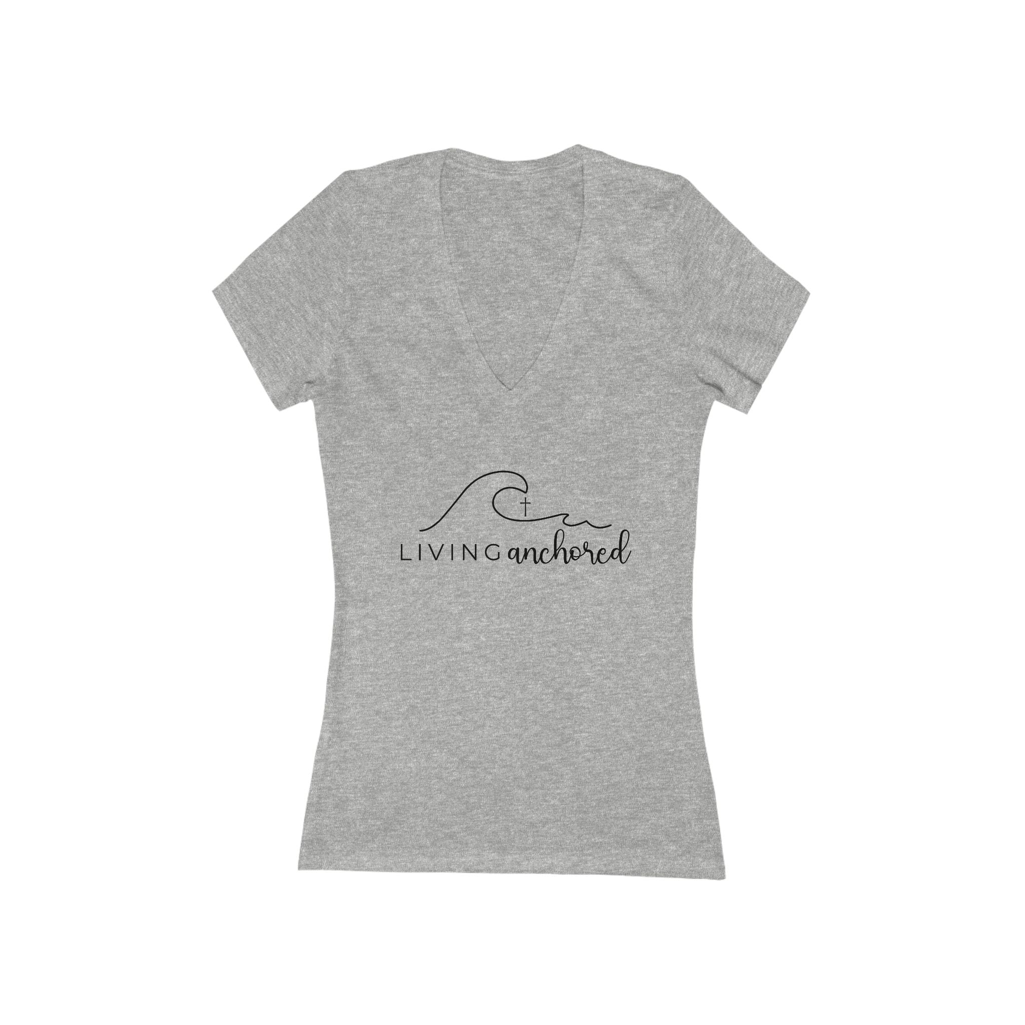 Living Anchored – Women’s Deep V-Neck Tee (4 Color Options)