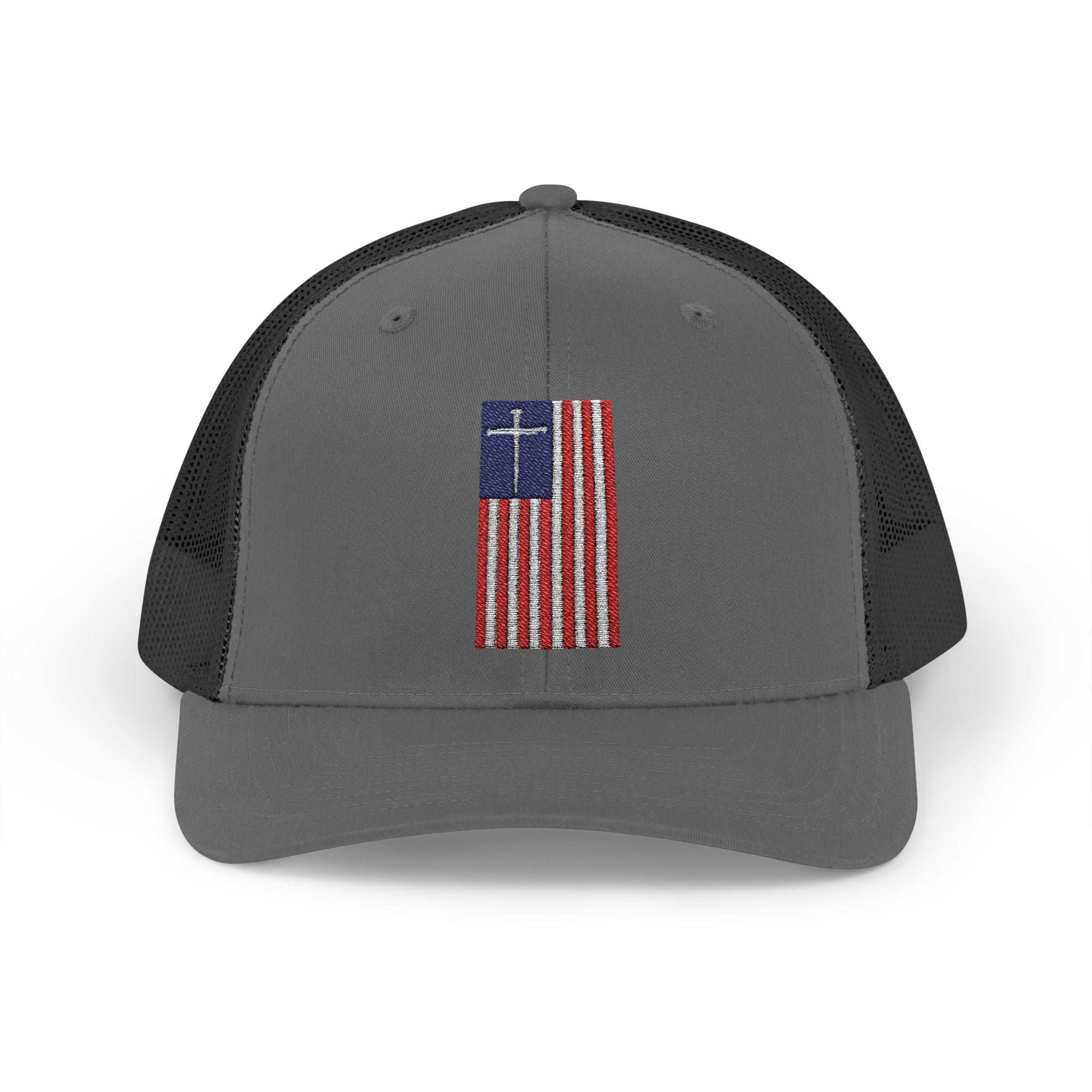 American Flag Cross – Snapback Trucker Cap (16 Colors)