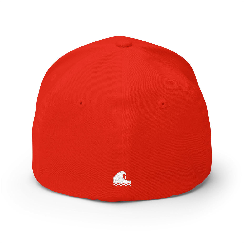 Living Anchored | Embroidered Closed-Back Cap (White Logo Back)