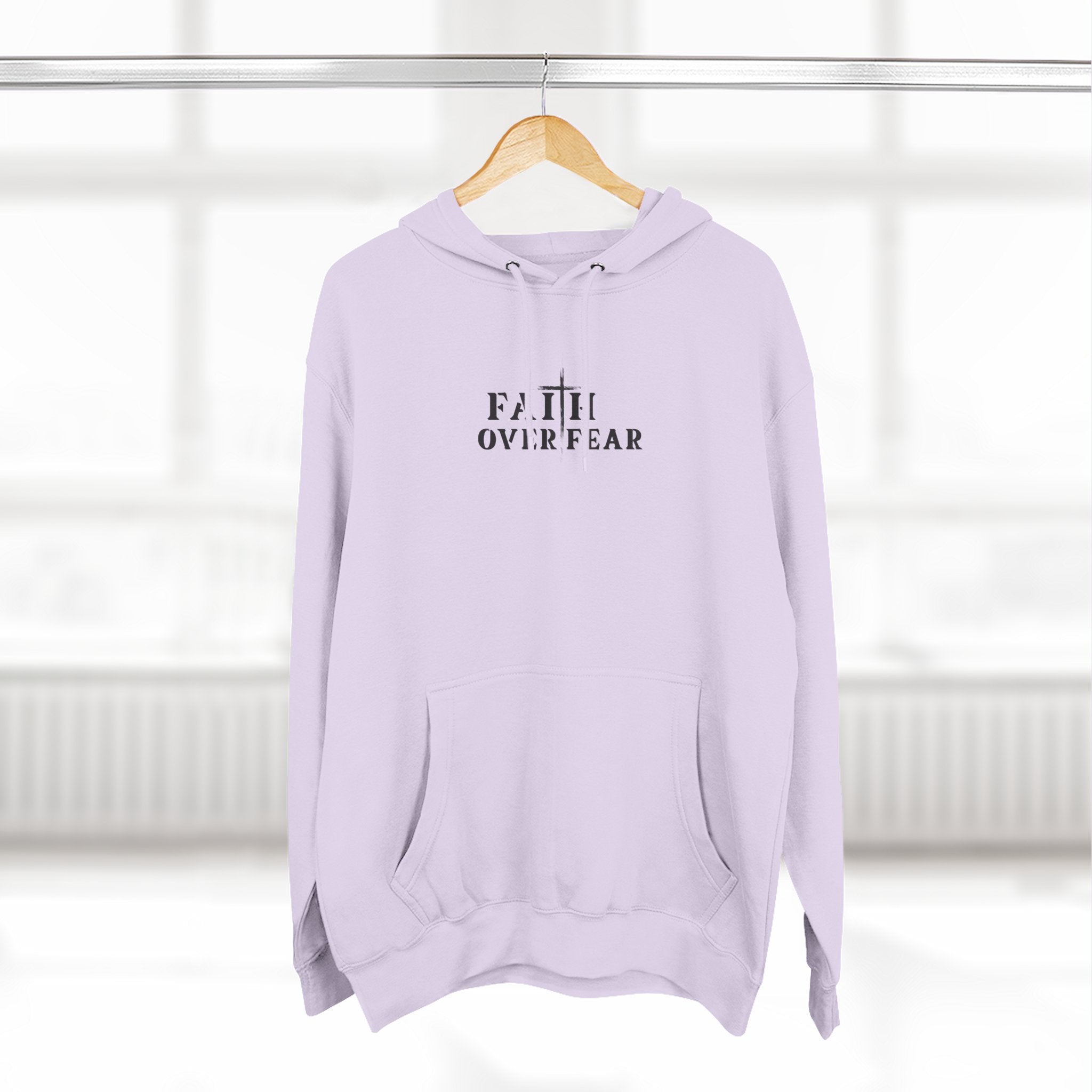 Faith Over Fear Fleece Hoodie – Proverbs 29:25 (Black Font)