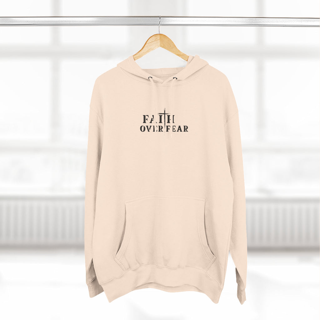 Faith Over Fear Fleece Hoodie – Proverbs 29:25 (Black Font)