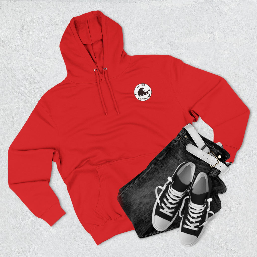 Living Anchored Cozy Flannel Hoodie – Cardinal & Scripture Design
