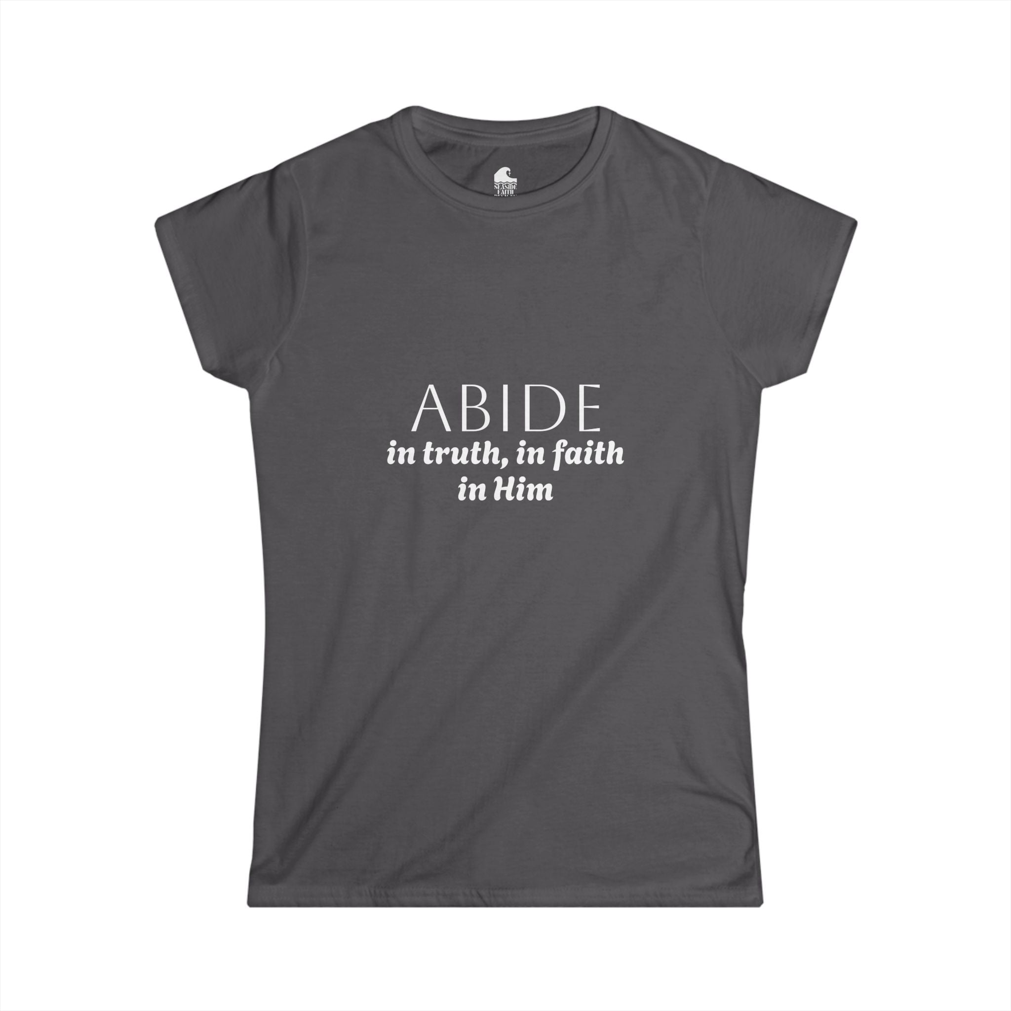 Women’s Softstyle Tee – ABIDE- Charlie Kirk Tribute Shirt (10 colors available)
