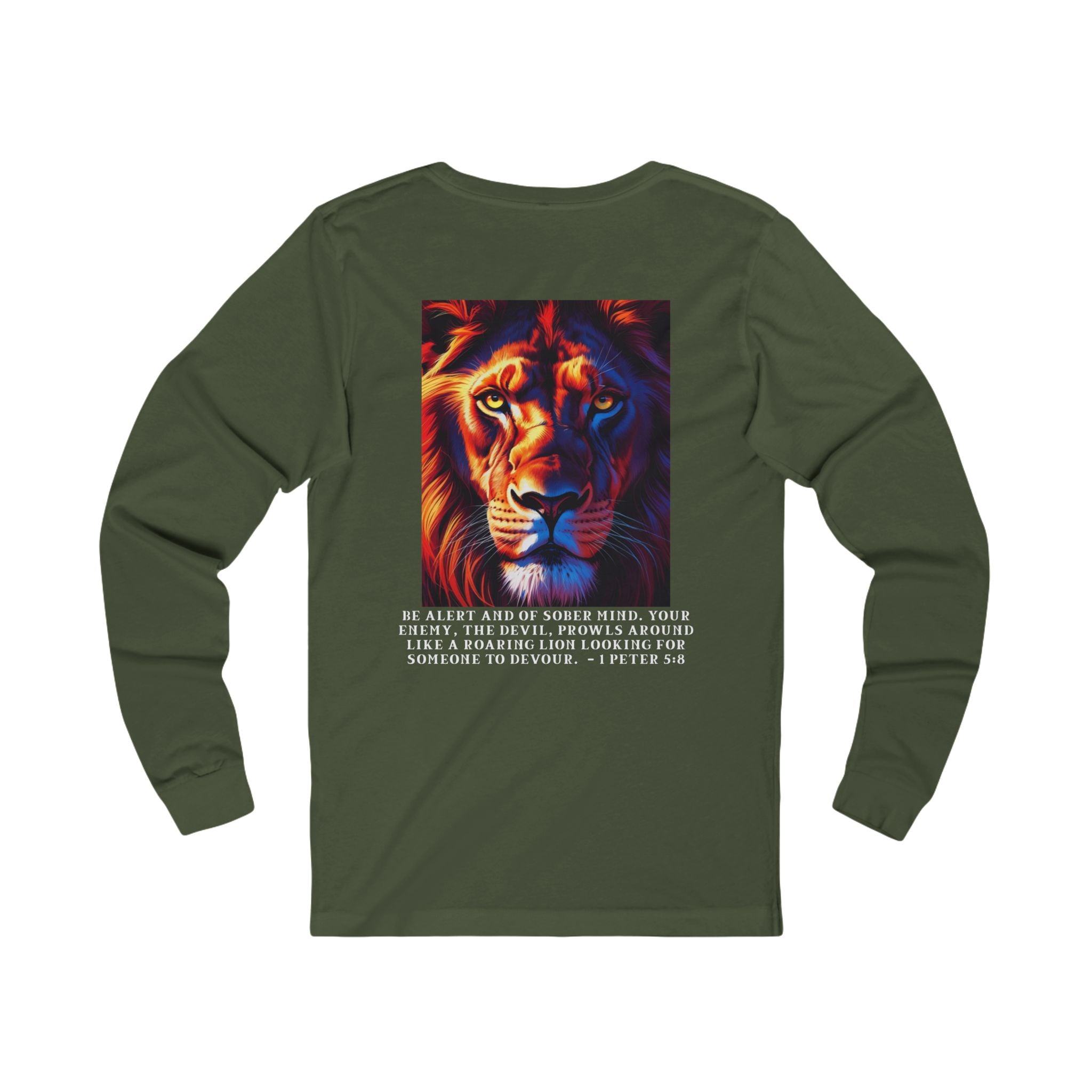 Bold Lion Faith Long Sleeve Tee – 1 Peter 5:8