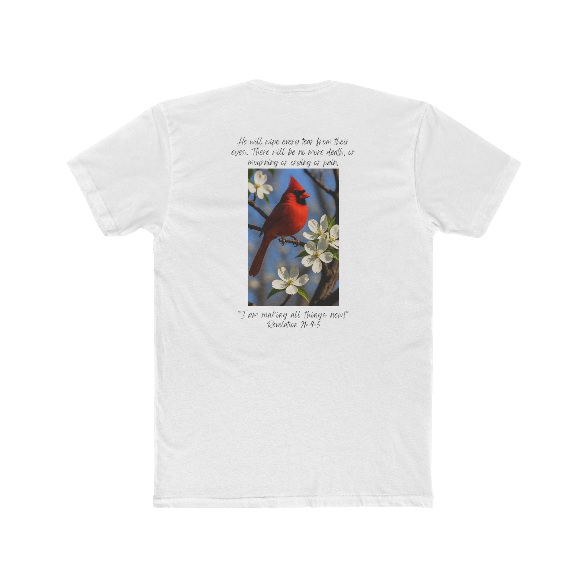 Cotton Crew Tee – Cardinal | Revelation 21:4–5