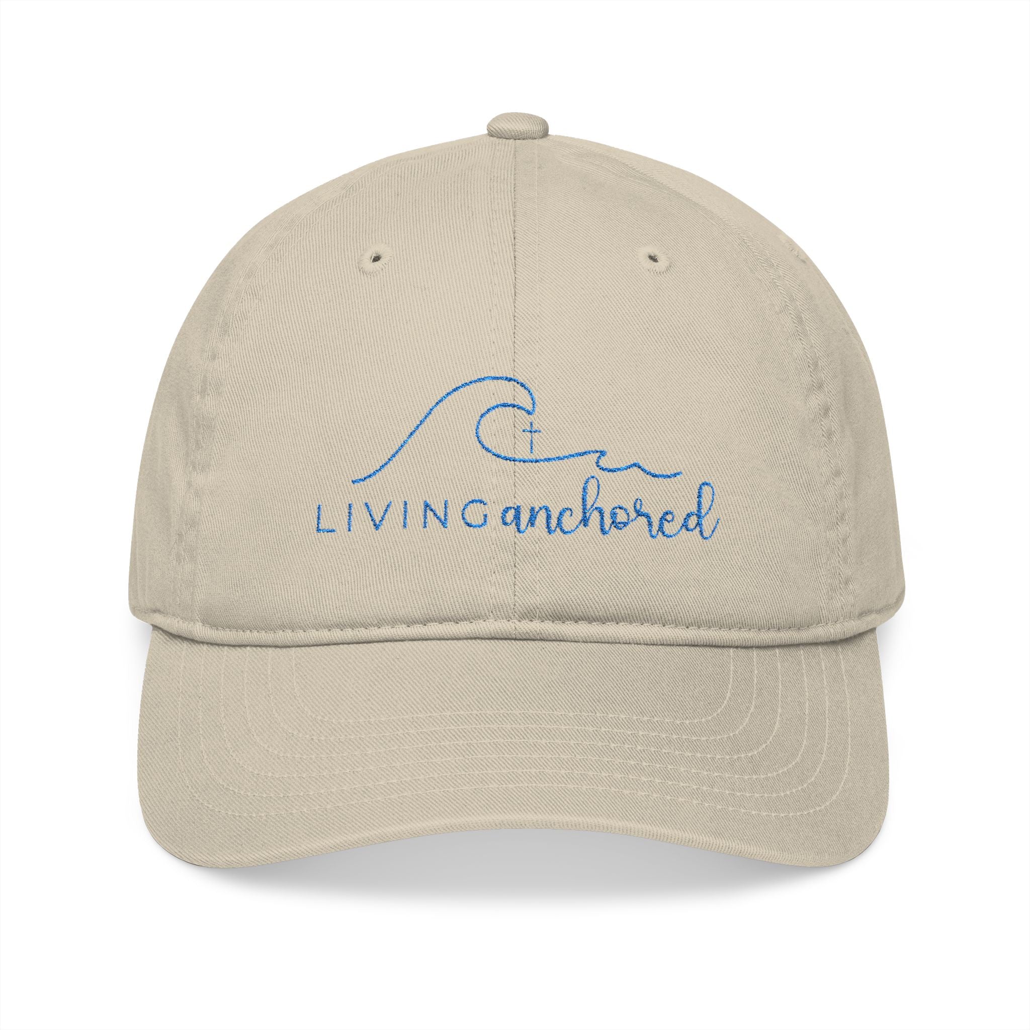 Living Anchored Organic Baseball Cap – Blue Thread Edition