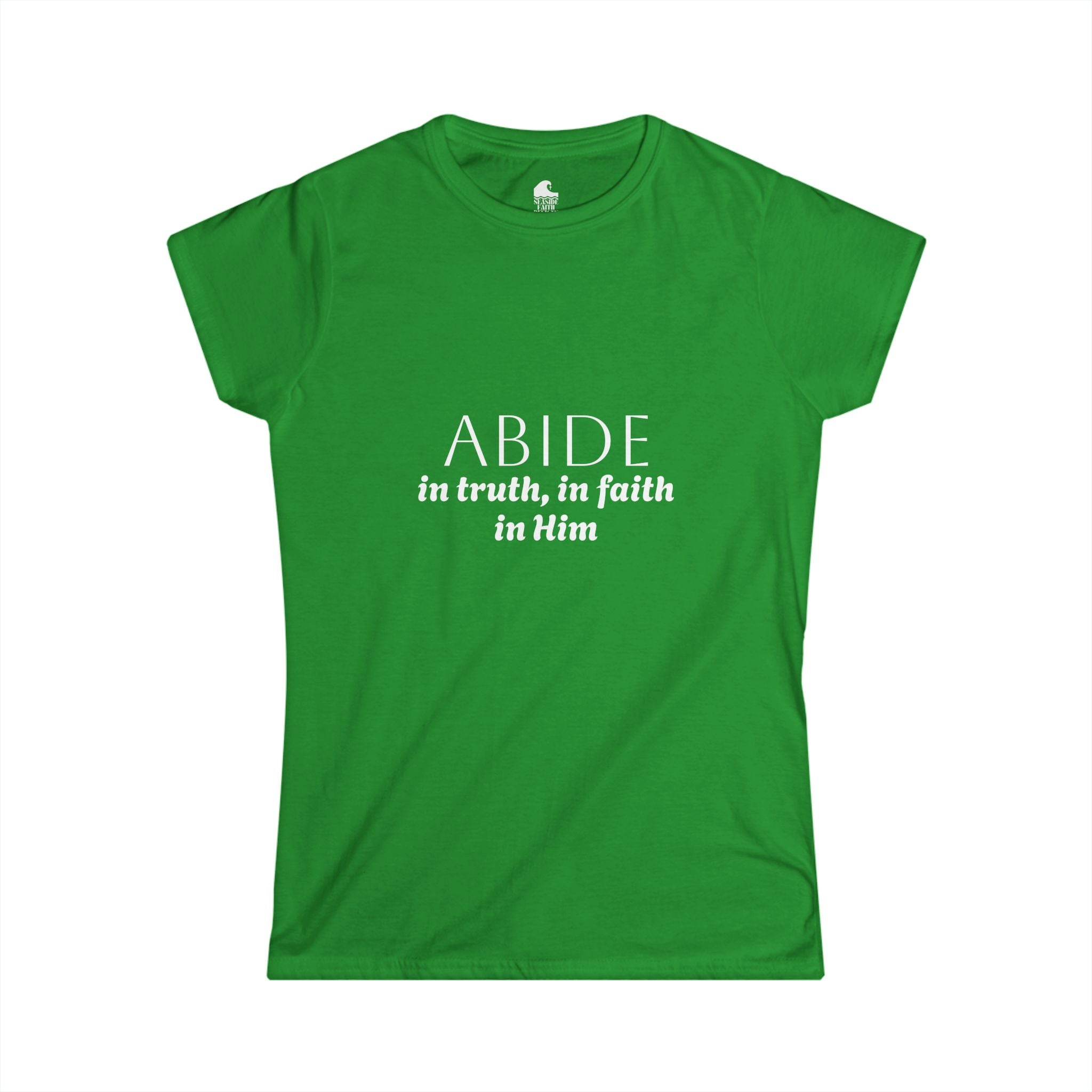 Women’s Softstyle Tee – ABIDE- Charlie Kirk Tribute Shirt (10 colors available)