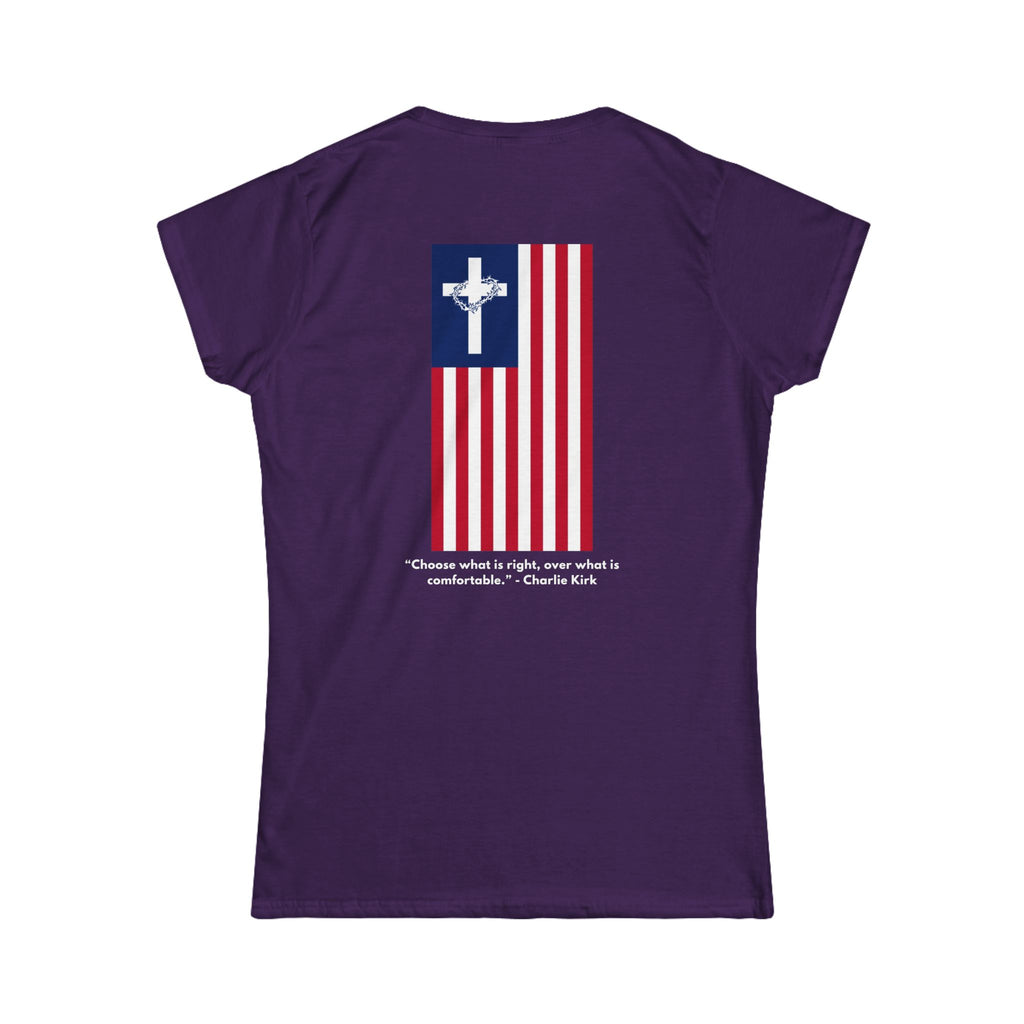 Women’s Softstyle Tee – ABIDE- Charlie Kirk Tribute Shirt (10 colors available)