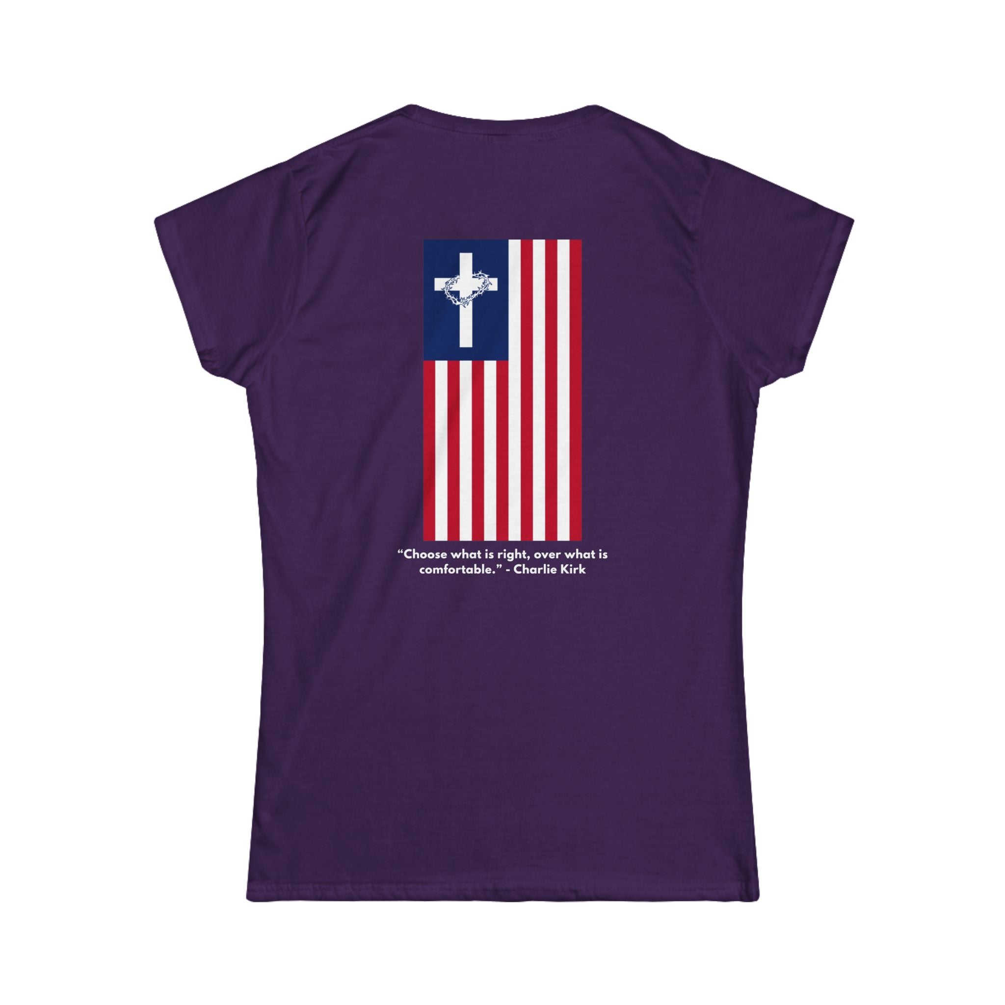 Women’s Softstyle Tee – ABIDE- Charlie Kirk Tribute Shirt (10 colors available)