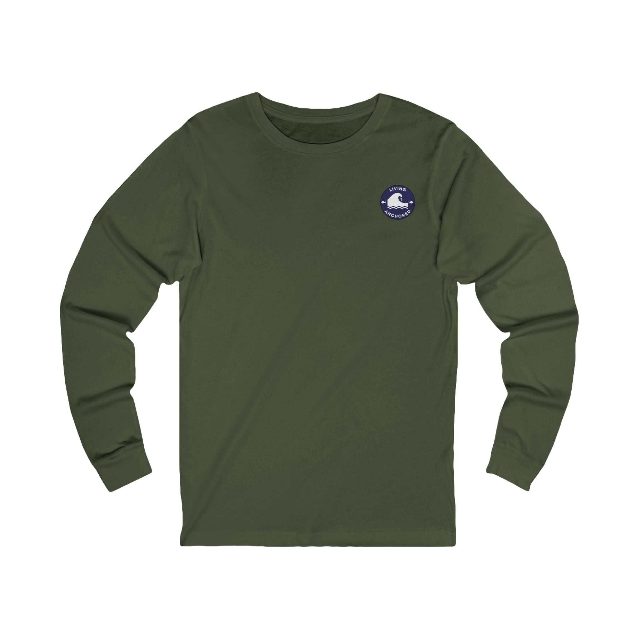 Living Anchored Jersey Long Sleeve Tee – Bird & Wave with Mark 11:22-24