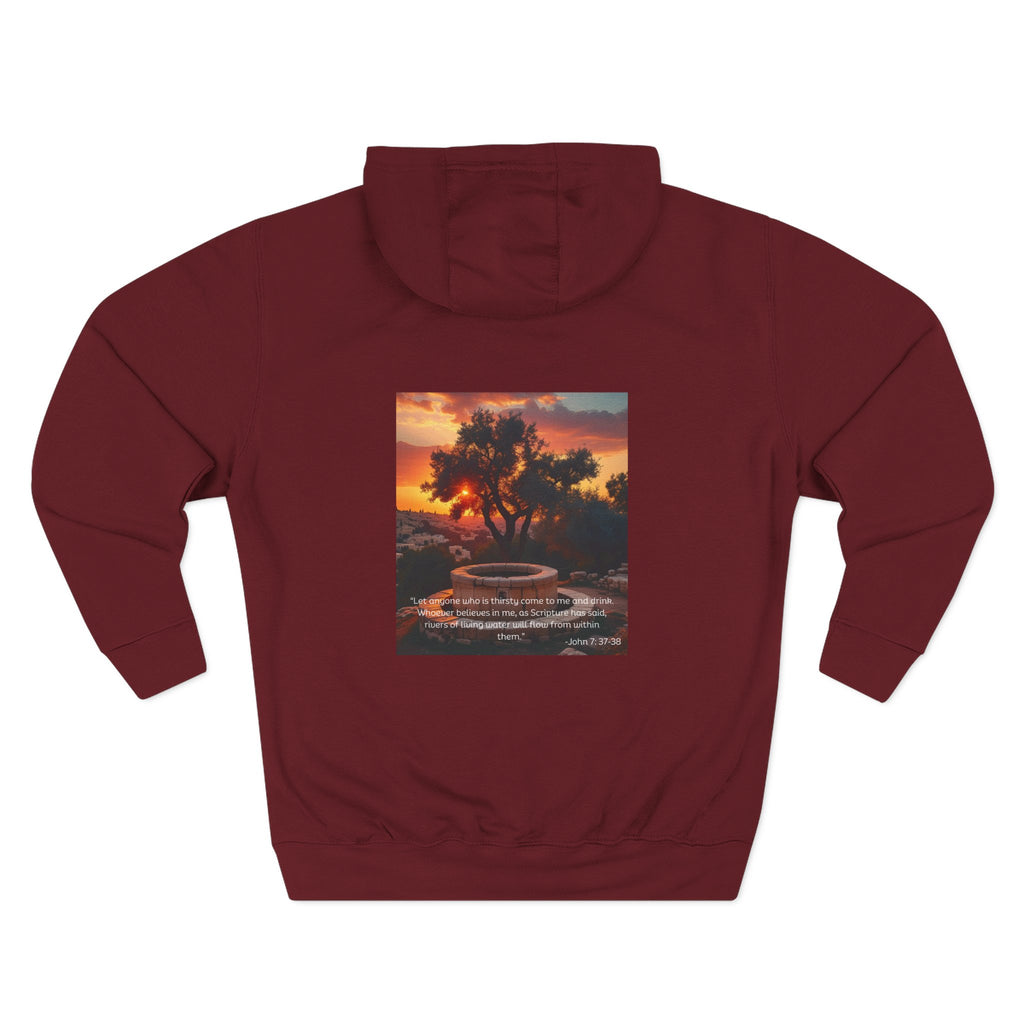 Living Anchored – Well & Living Water Scripture Fleece Hoodie