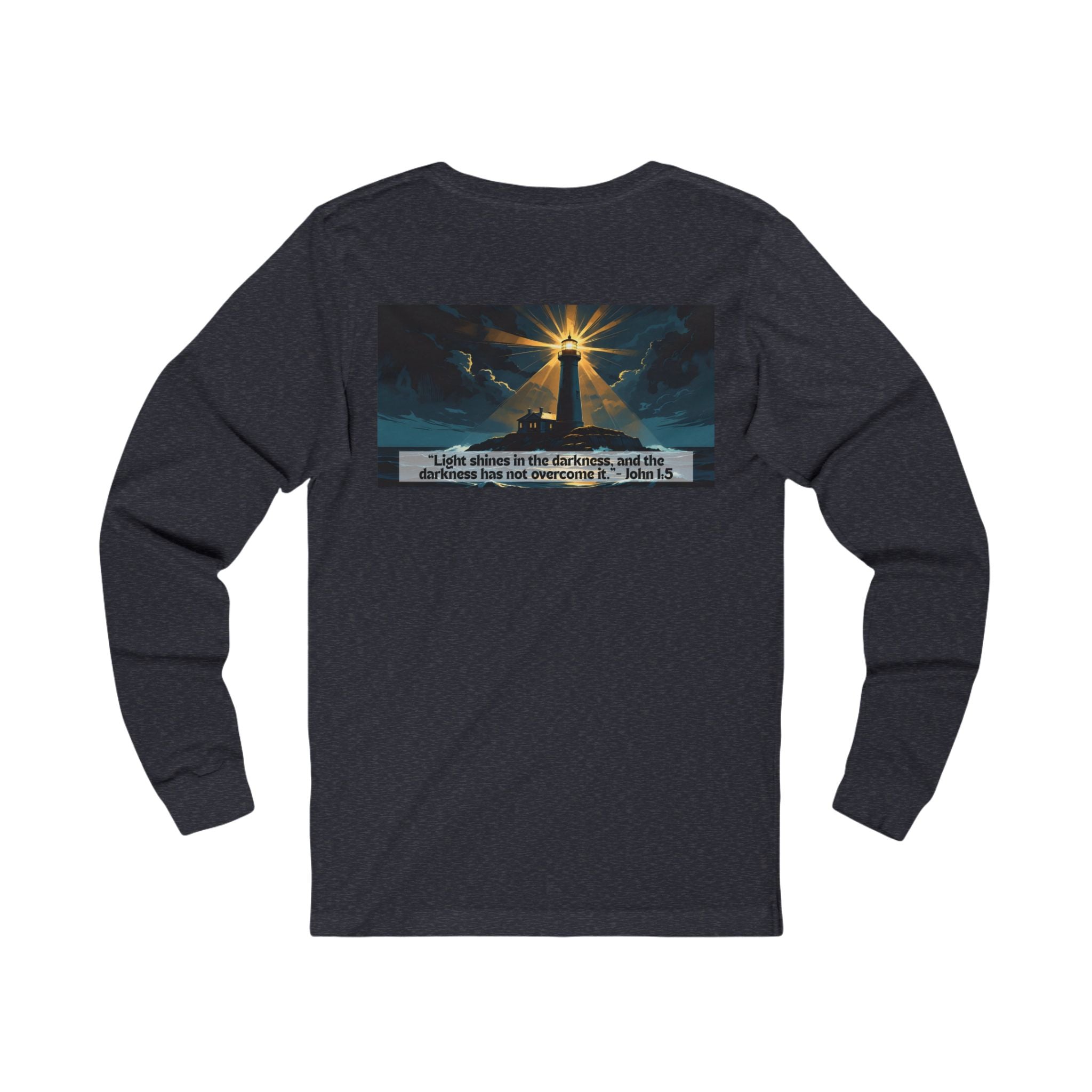 Living Anchored Jersey Long Sleeve Tee – Lighthouse (John 1:5)