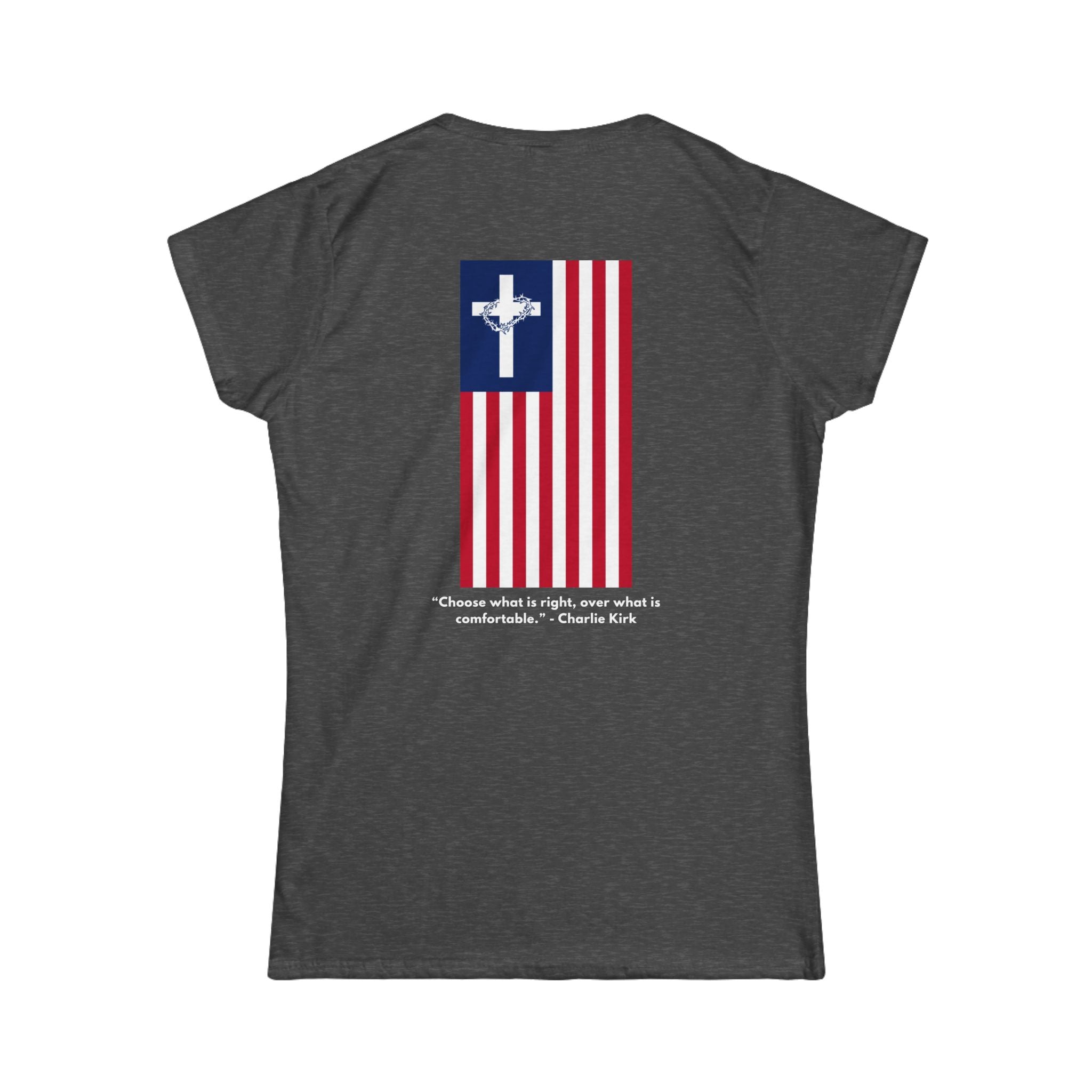 Women’s Softstyle Tee – ABIDE- Charlie Kirk Tribute Shirt (10 colors available)