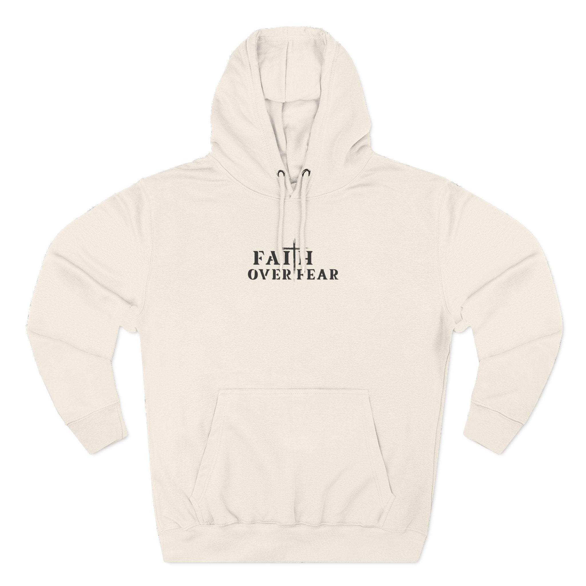 Faith Over Fear Fleece Hoodie – Proverbs 29:25 (Black Font)