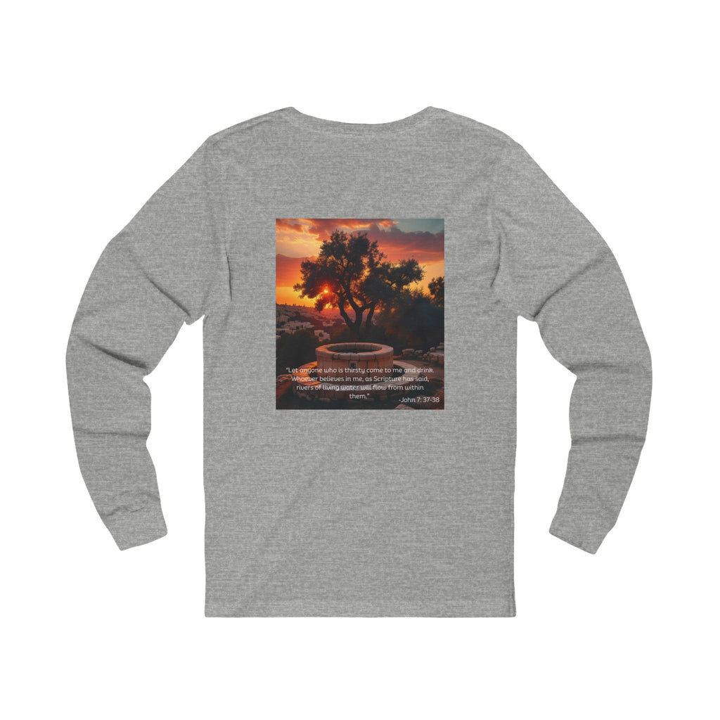 Living Anchored Jersey Long Sleeve Tee – Well at Sunset (John 7:37-38)