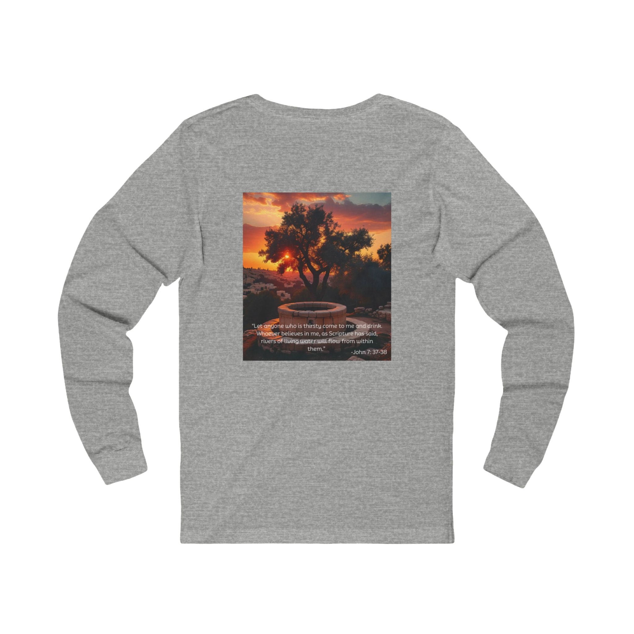 Living Anchored Jersey Long Sleeve Tee – Well at Sunset (John 7:37-38)