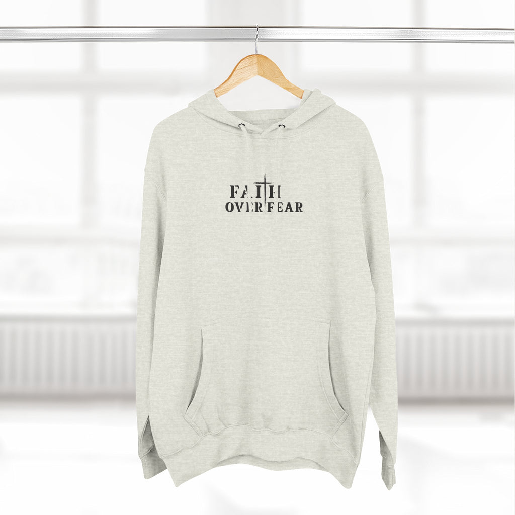 Faith Over Fear Fleece Hoodie – Proverbs 29:25 (Black Font)