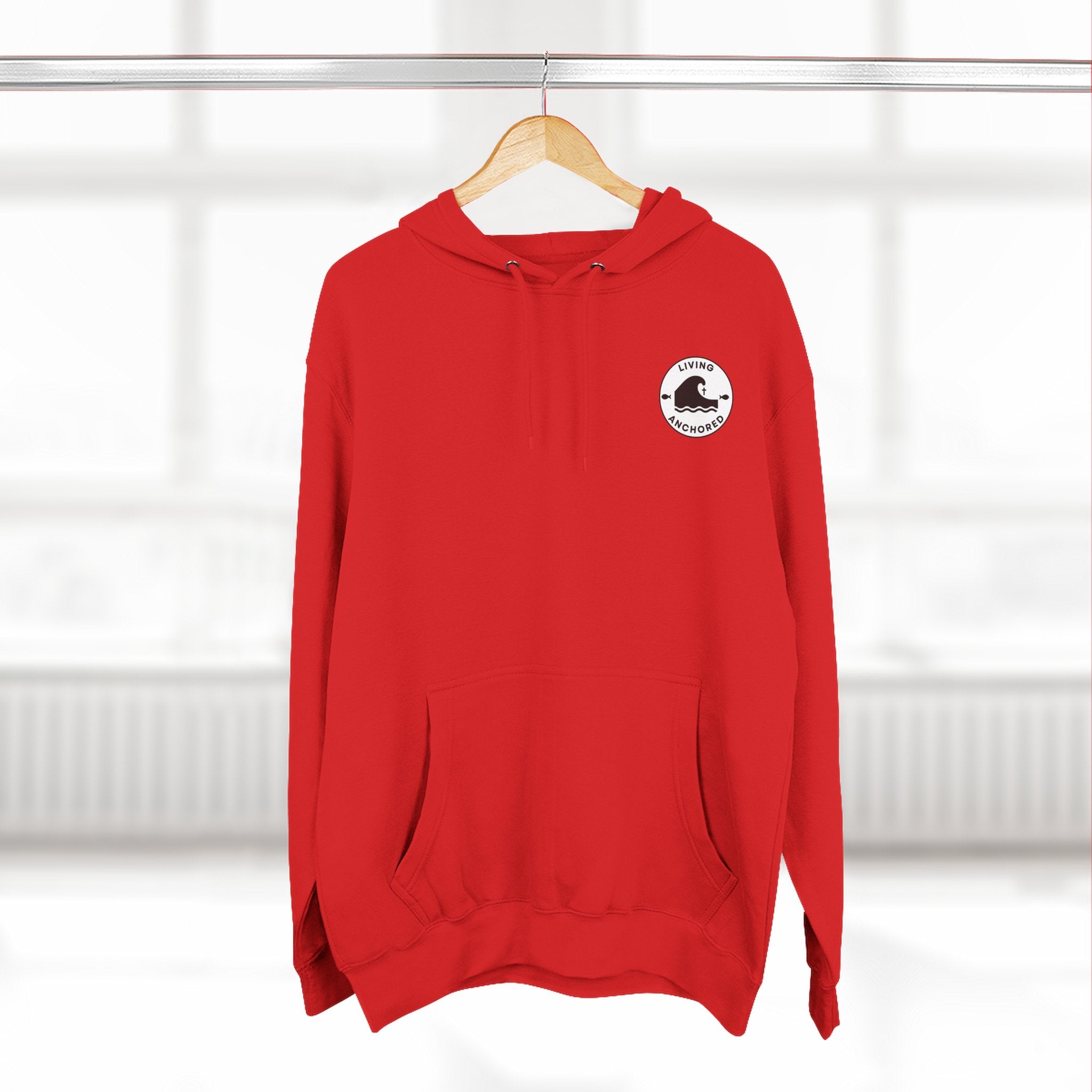 Living Anchored Cozy Flannel Hoodie – Cardinal & Scripture Design