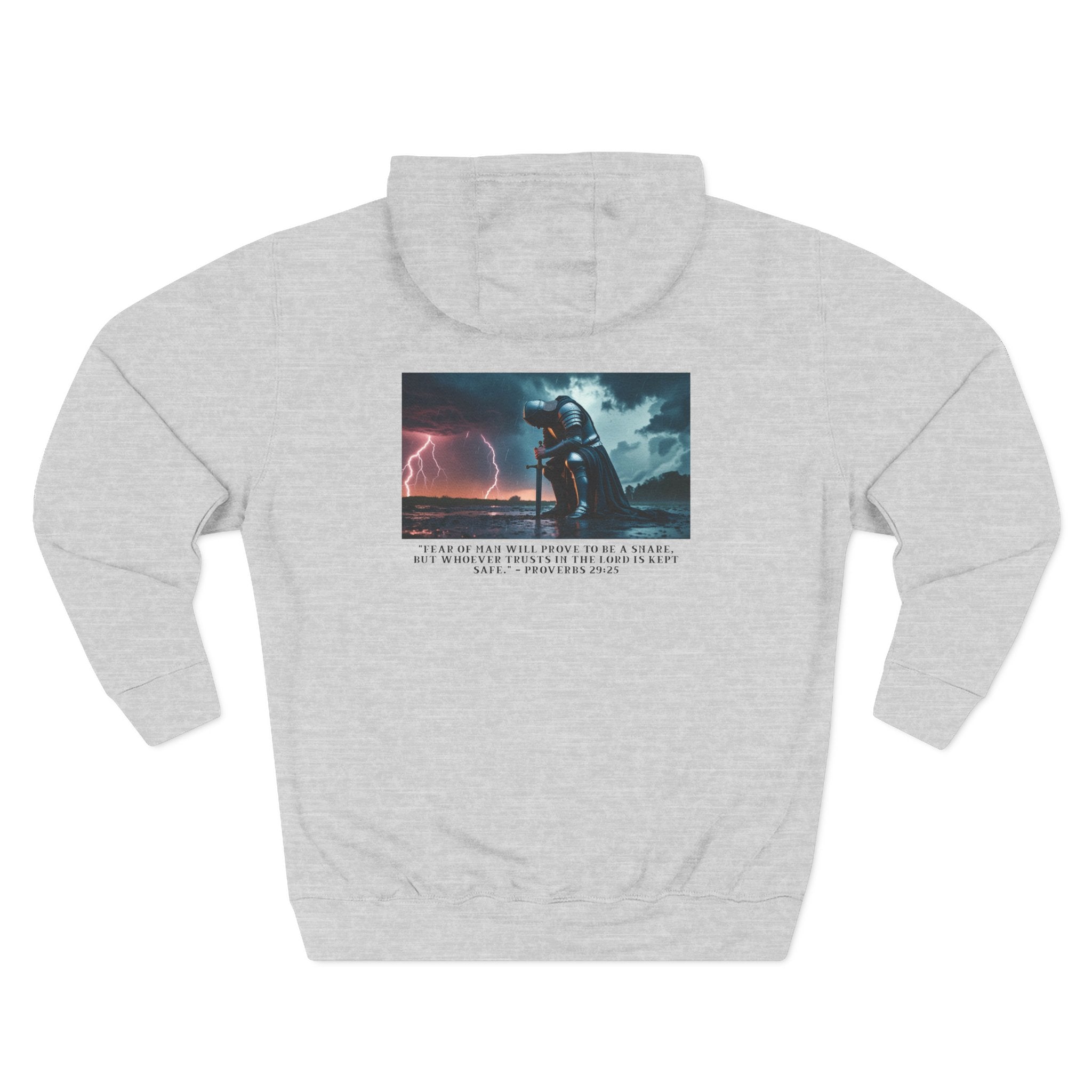 Faith Over Fear Fleece Hoodie – Proverbs 29:25 (Black Font)