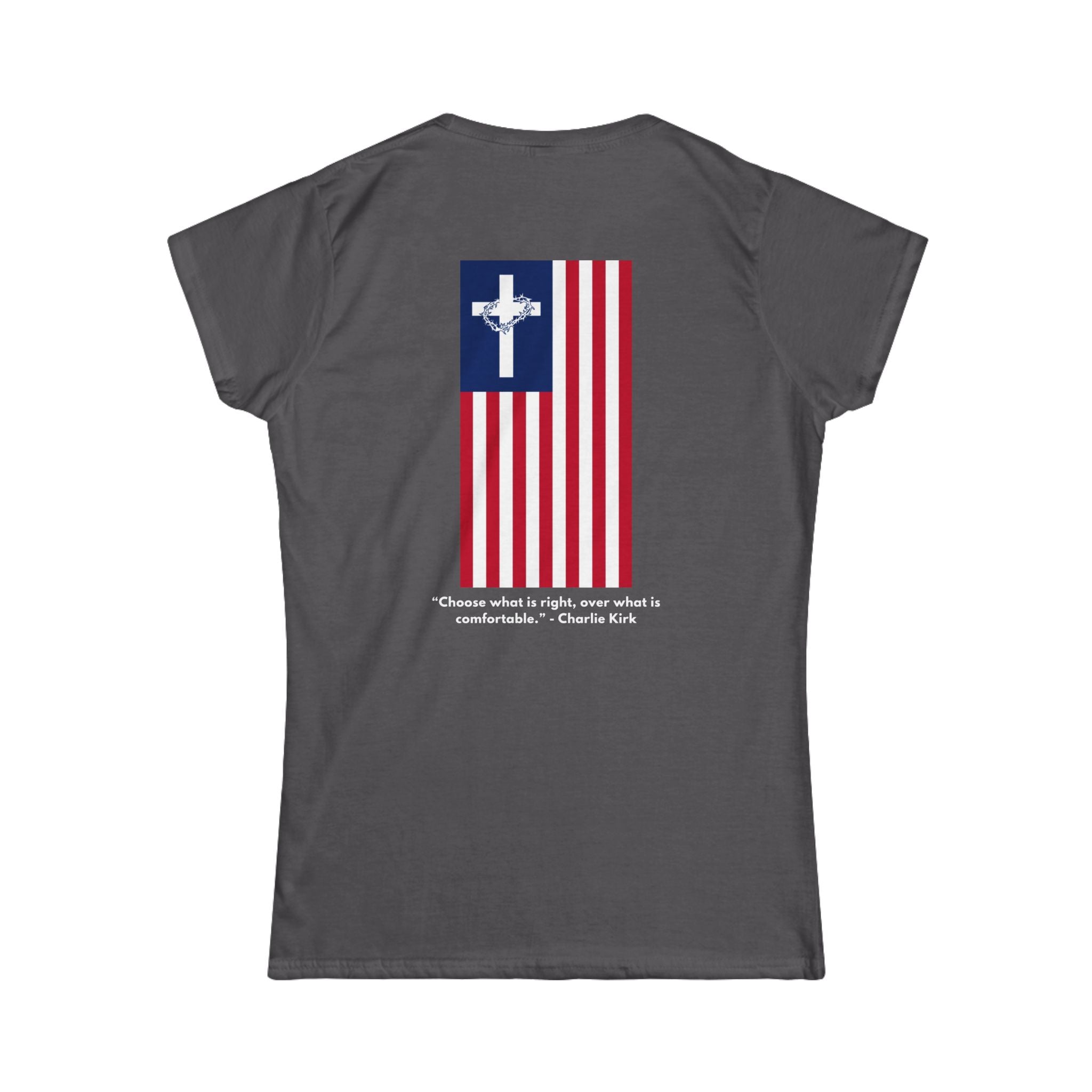 Women’s Softstyle Tee – ABIDE- Charlie Kirk Tribute Shirt (10 colors available)