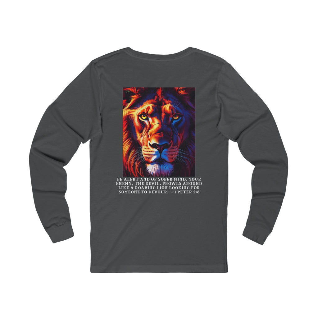 Bold Lion Faith Long Sleeve Tee – 1 Peter 5:8