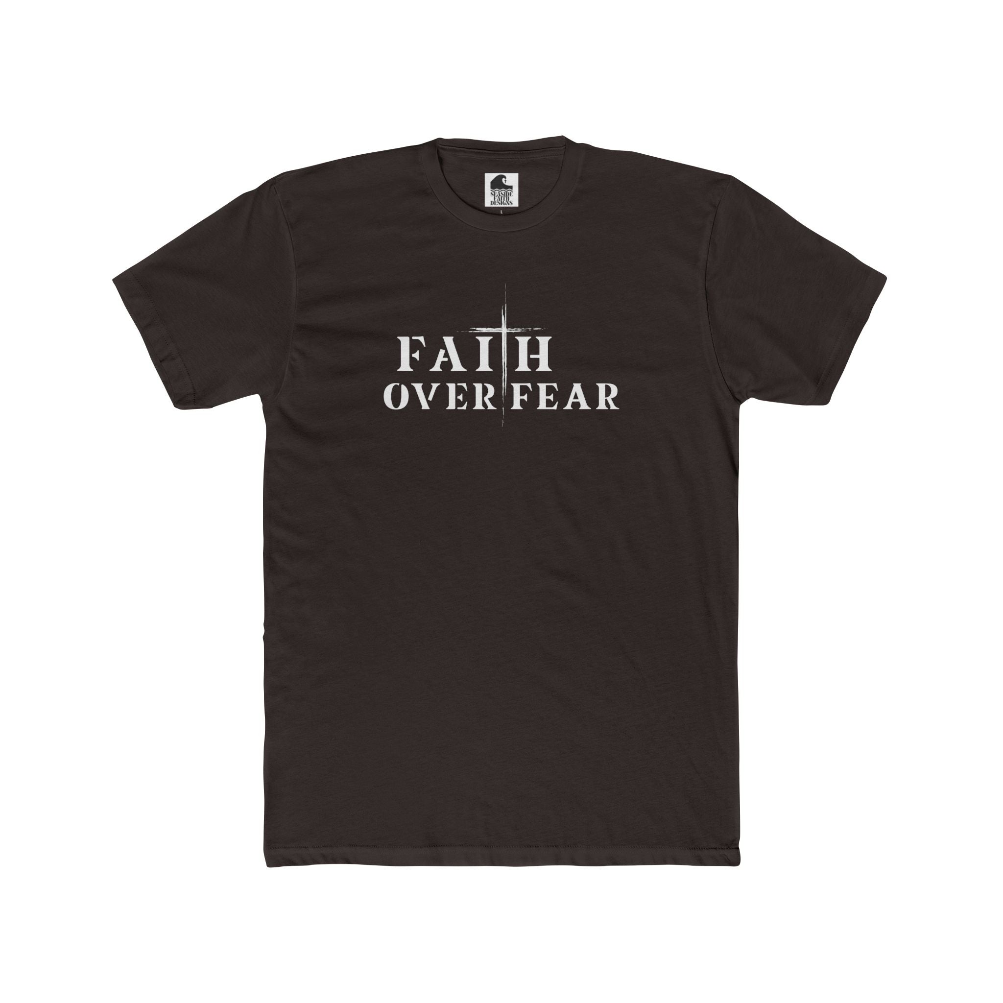 Faith Over Fear – Cotton Crew Tee (13 Colors, White Font)