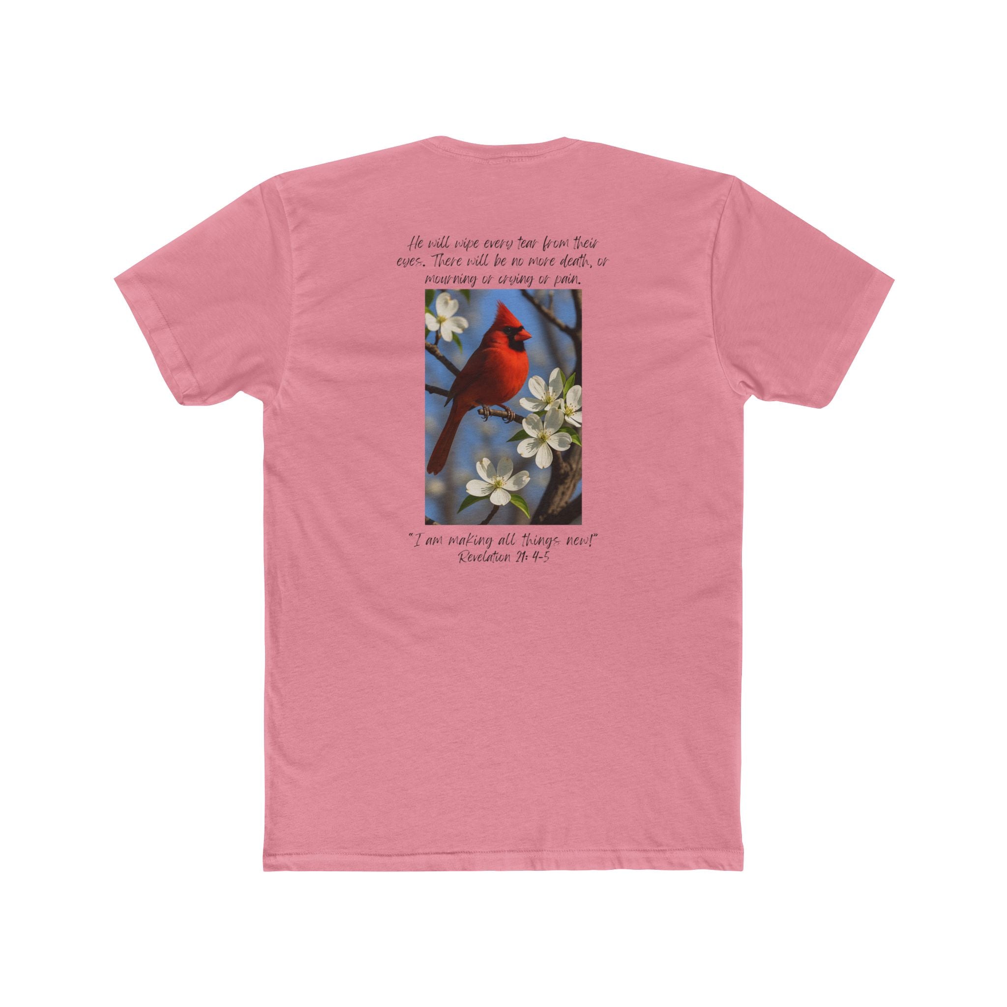 Cotton Crew Tee – Cardinal | Revelation 21:4–5