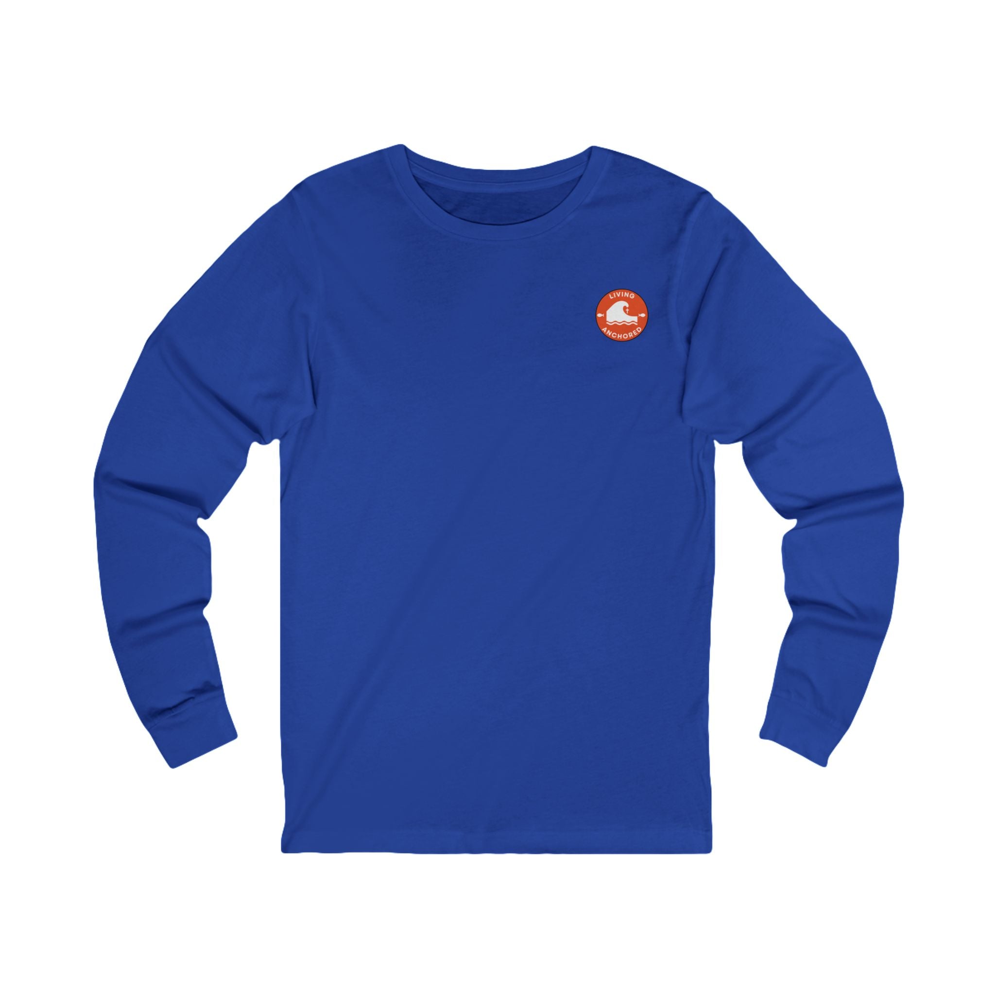 Living Anchored Jersey Long Sleeve Tee – Proverbs 3:5-6 Horse & Lighthouse Design