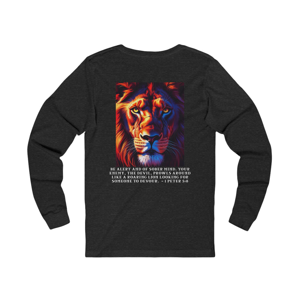 Bold Lion Faith Long Sleeve Tee – 1 Peter 5:8