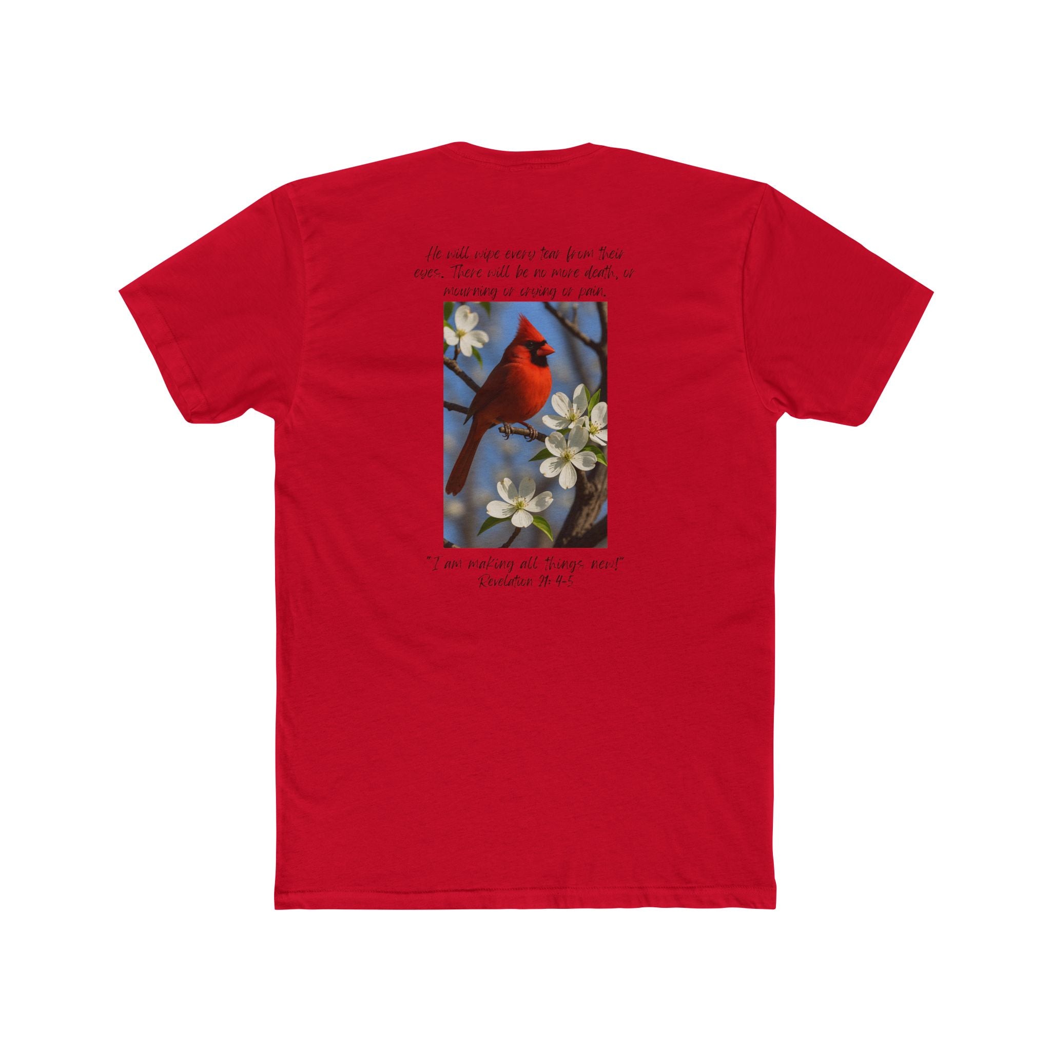 Cotton Crew Tee – Cardinal | Revelation 21:4–5