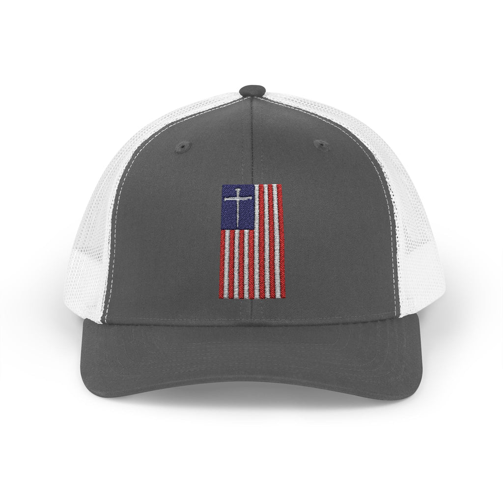 American Flag Cross – Snapback Trucker Cap (16 Colors)