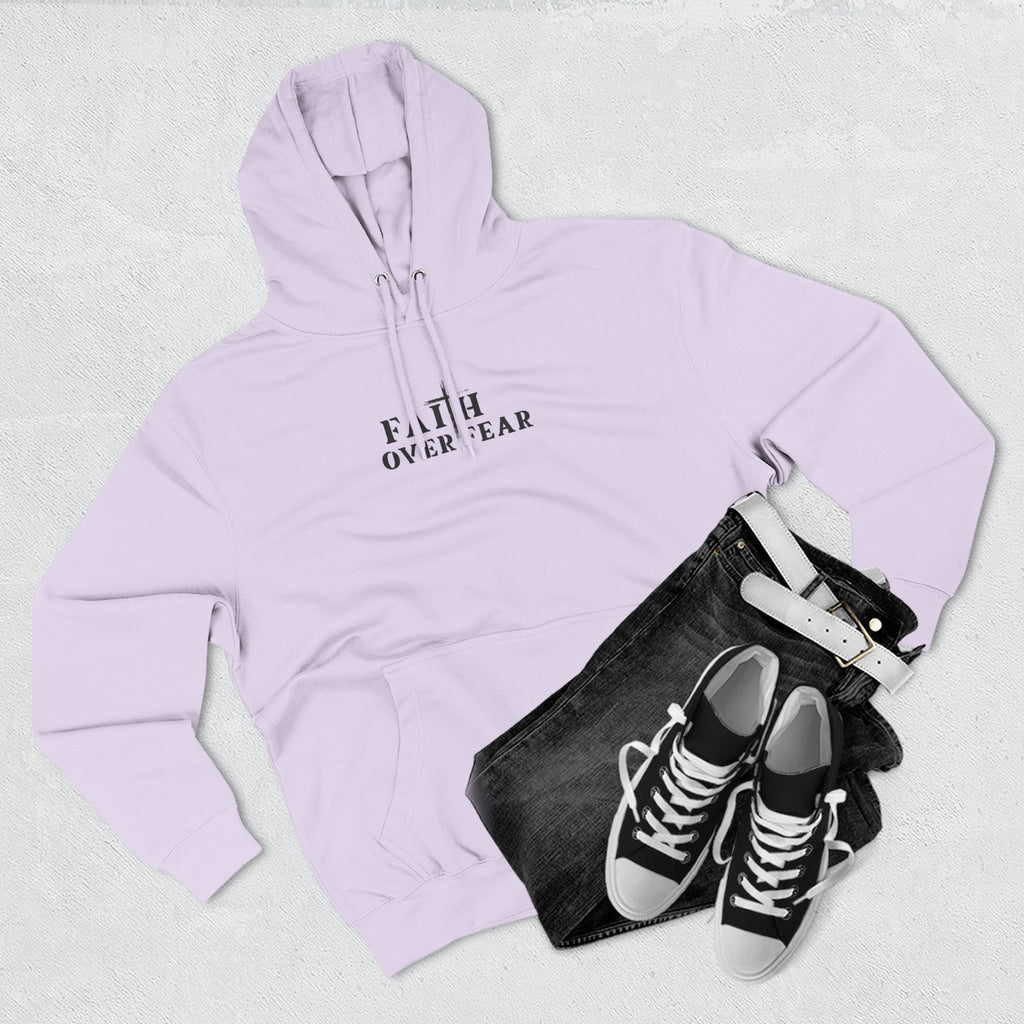 Faith Over Fear Fleece Hoodie – Proverbs 29:25 (Black Font)