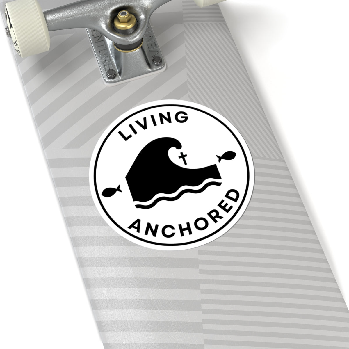 Living Anchored | Kiss-Cut Stickers (black and white)